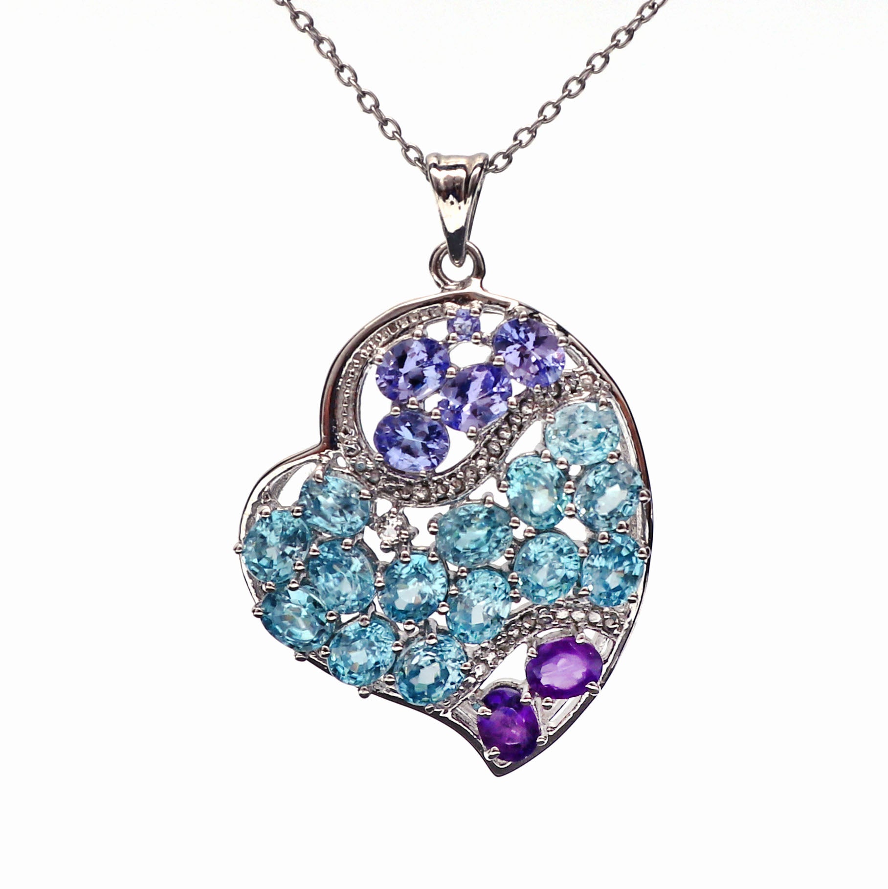 Multi Gemstone Pendant With Chain