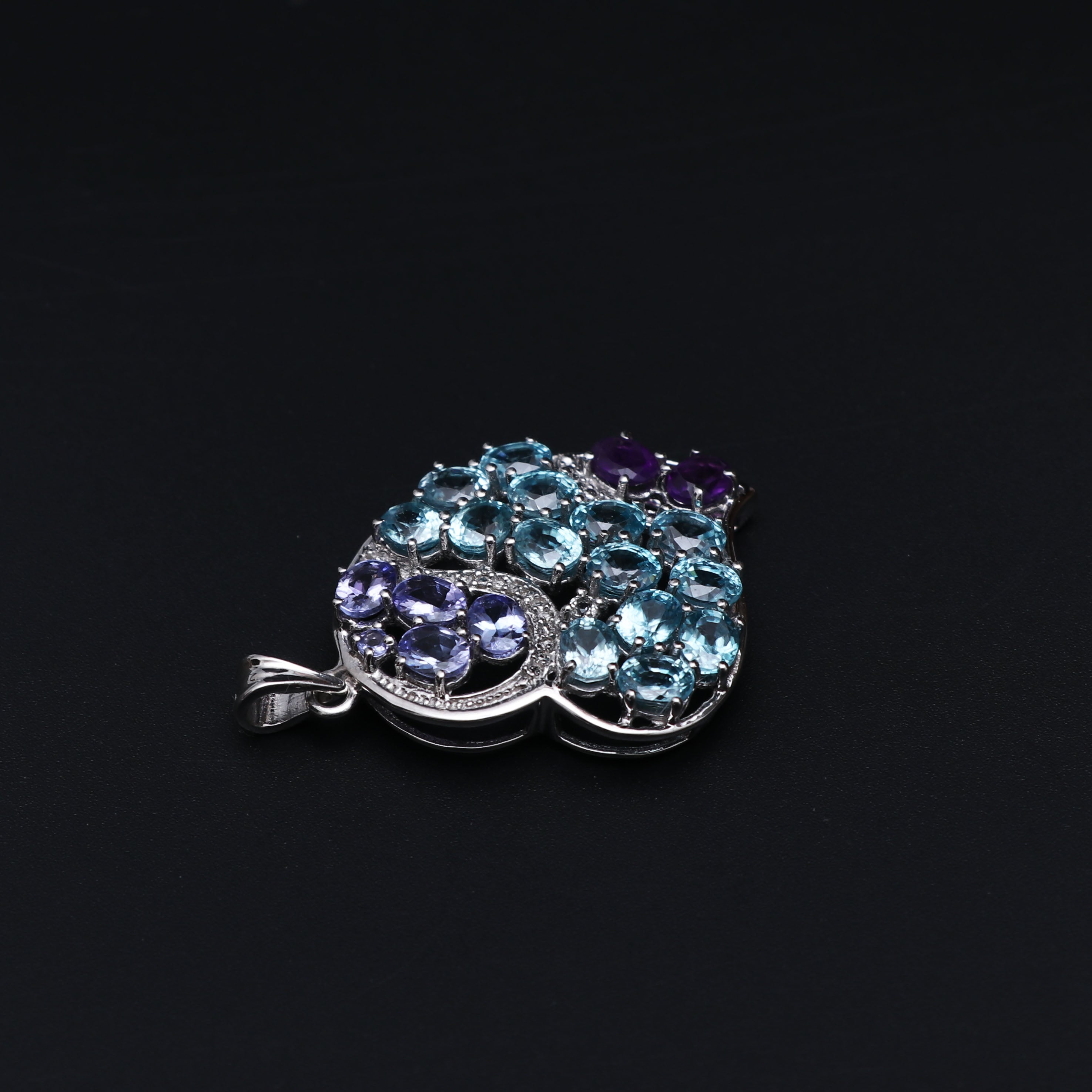 Multi Gemstone Pendant With Chain