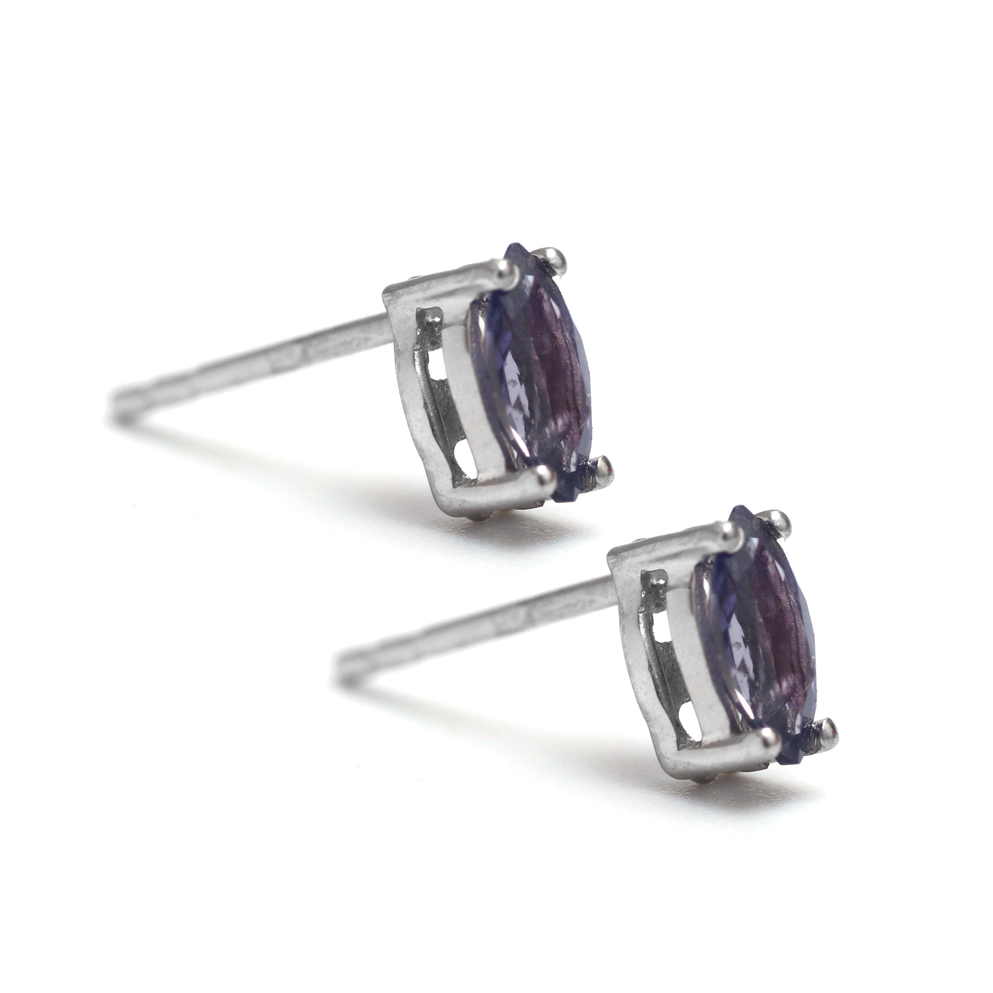 Natural Iolite Stud Earrings