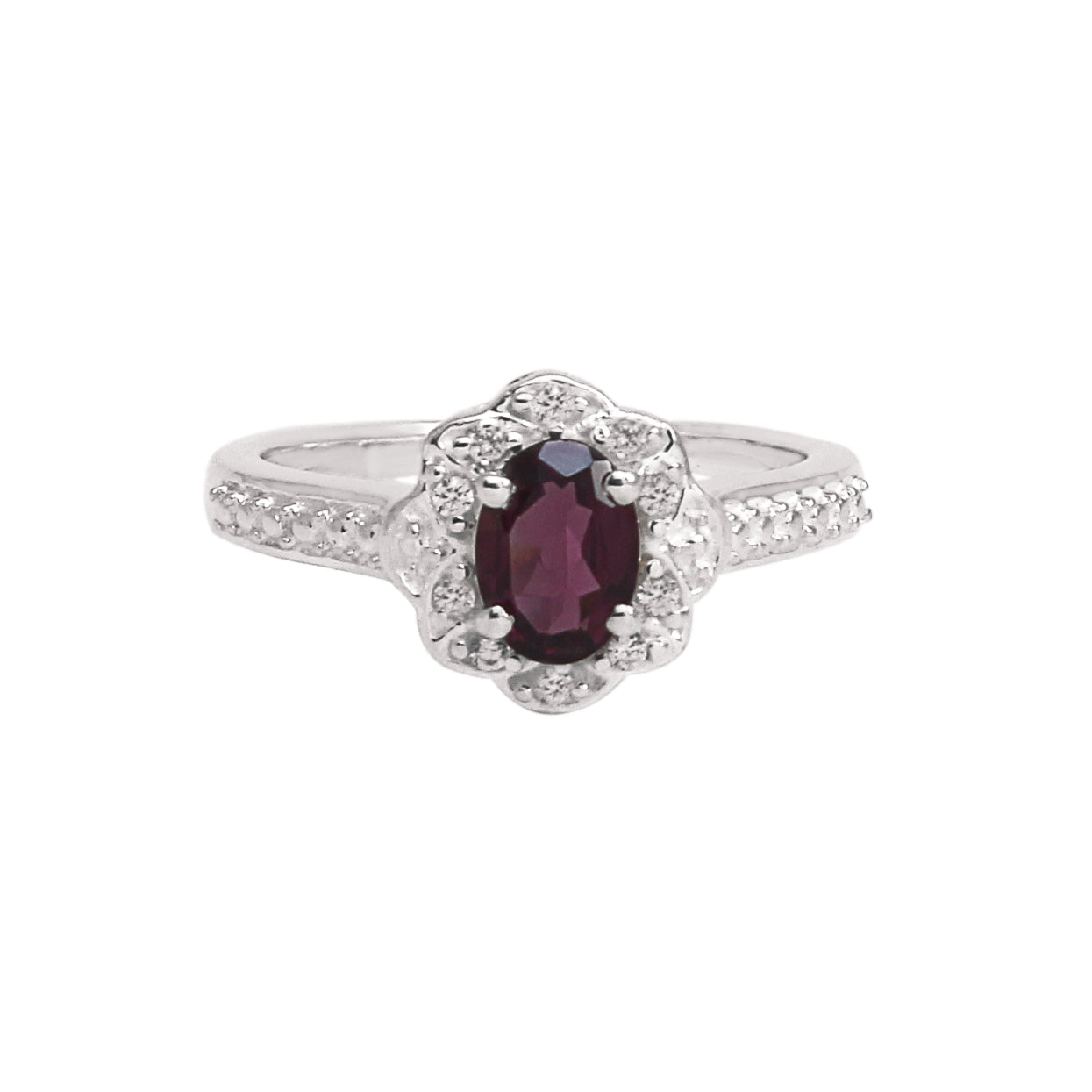 Natural Purple Rhodolite Garnet Gemstone Ring