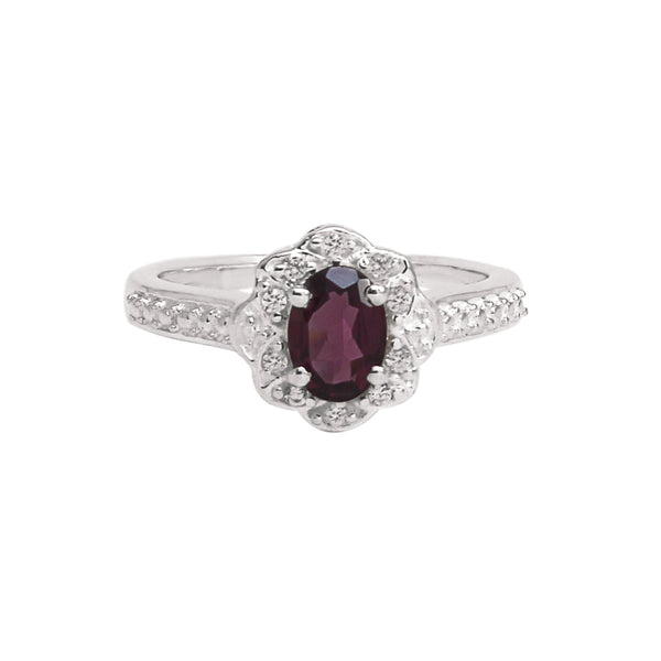 Natural Purple Rhodolite Garnet Gemstone Ring