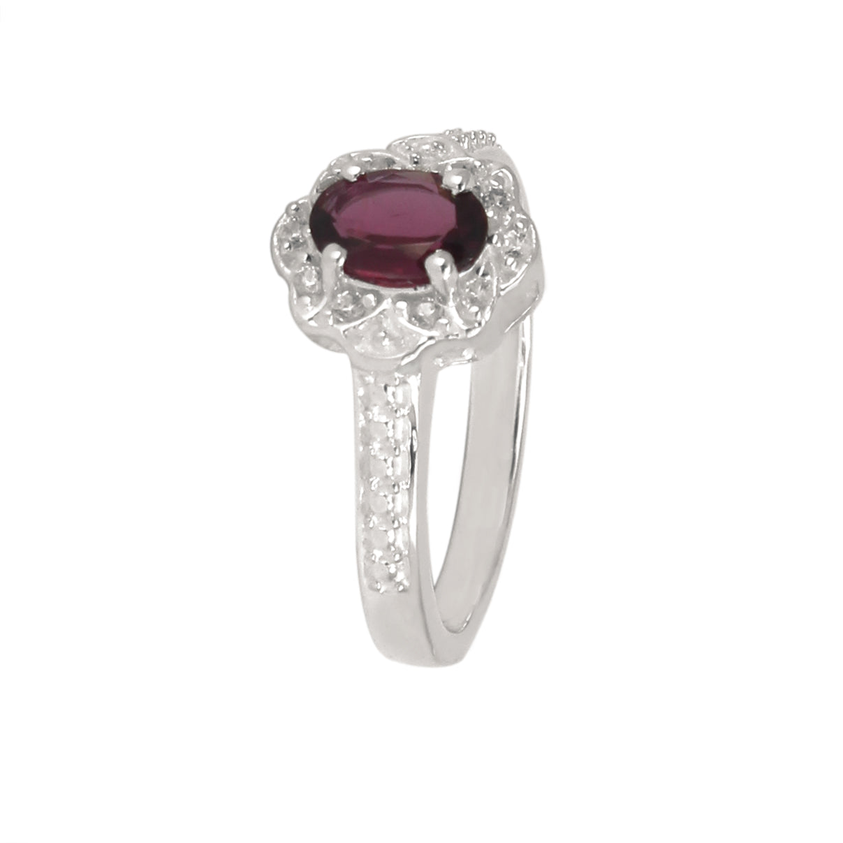 Natural Purple Rhodolite Garnet Gemstone Ring