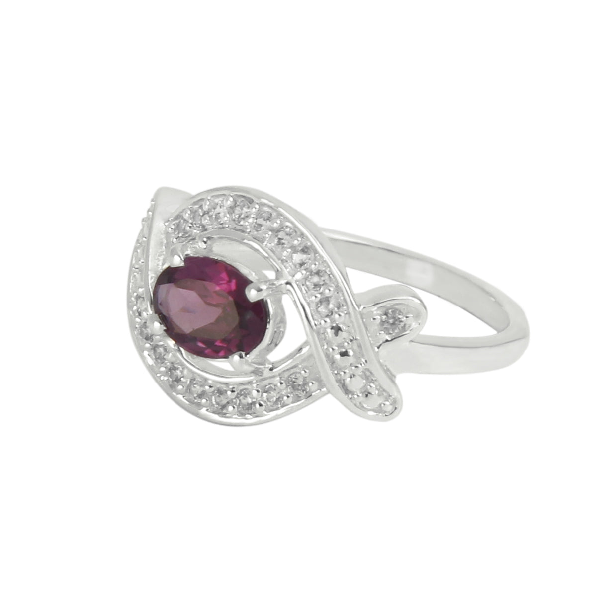 Natural Purple Rhodolite Garnet Gemstone Ring