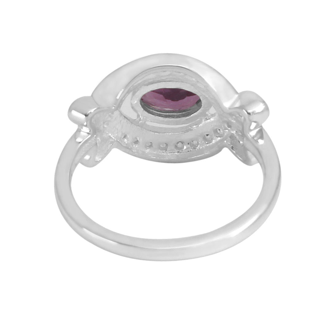 Natural Purple Rhodolite Garnet Gemstone Ring