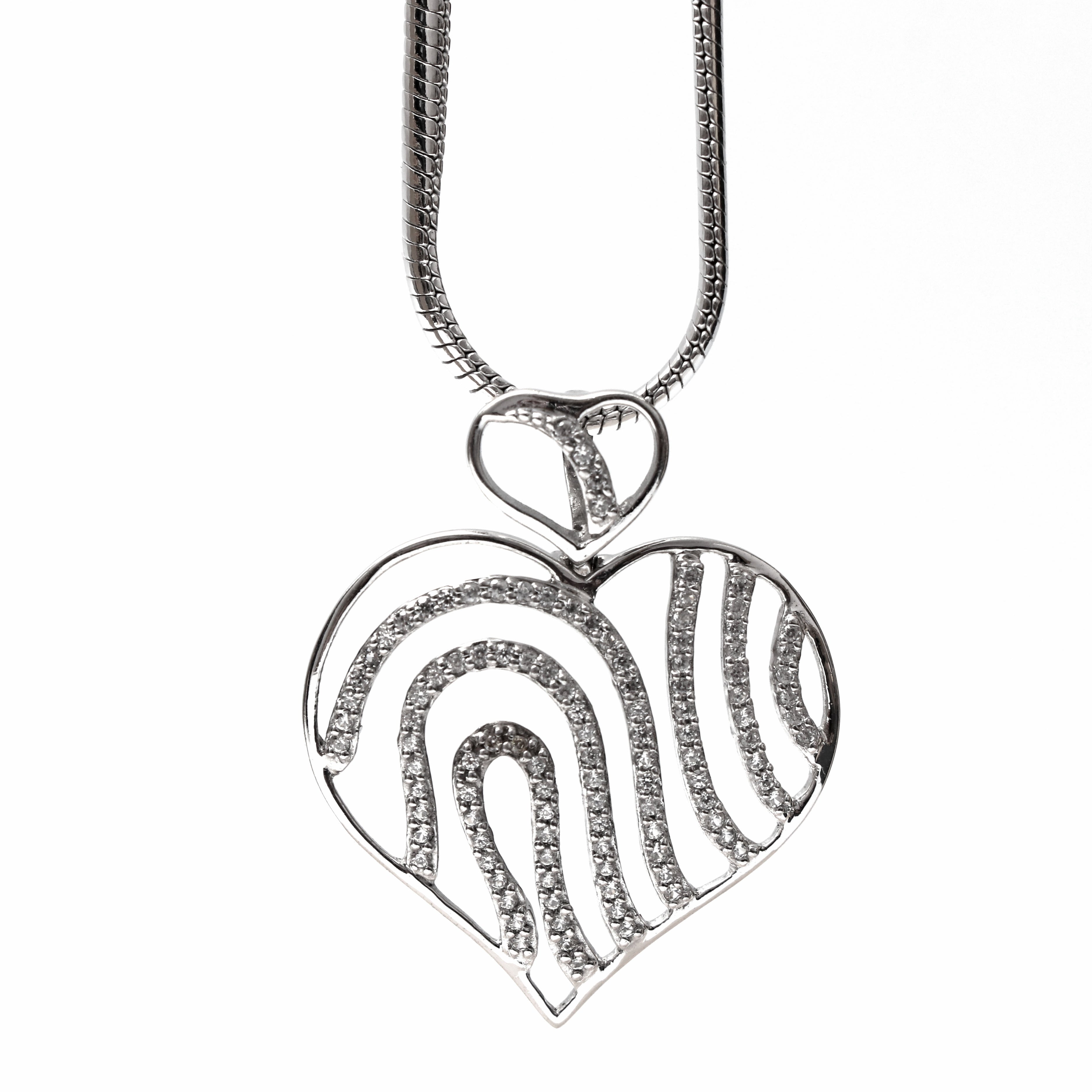 White Topaz Heart Design Pendant