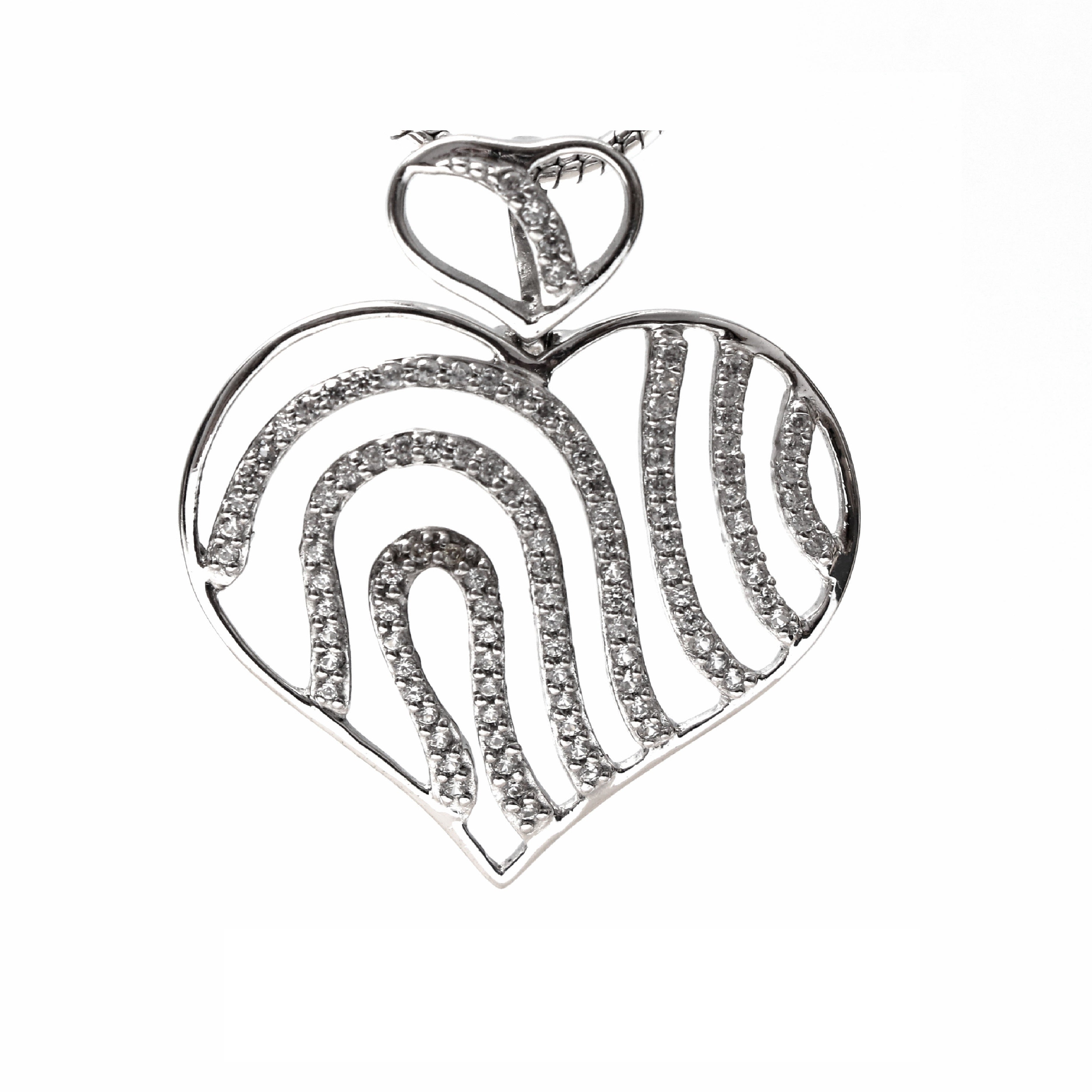 White Topaz Heart Design Pendant