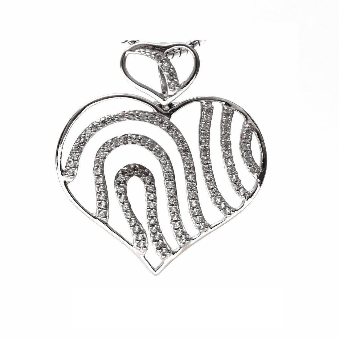 White Topaz Heart Design Pendant