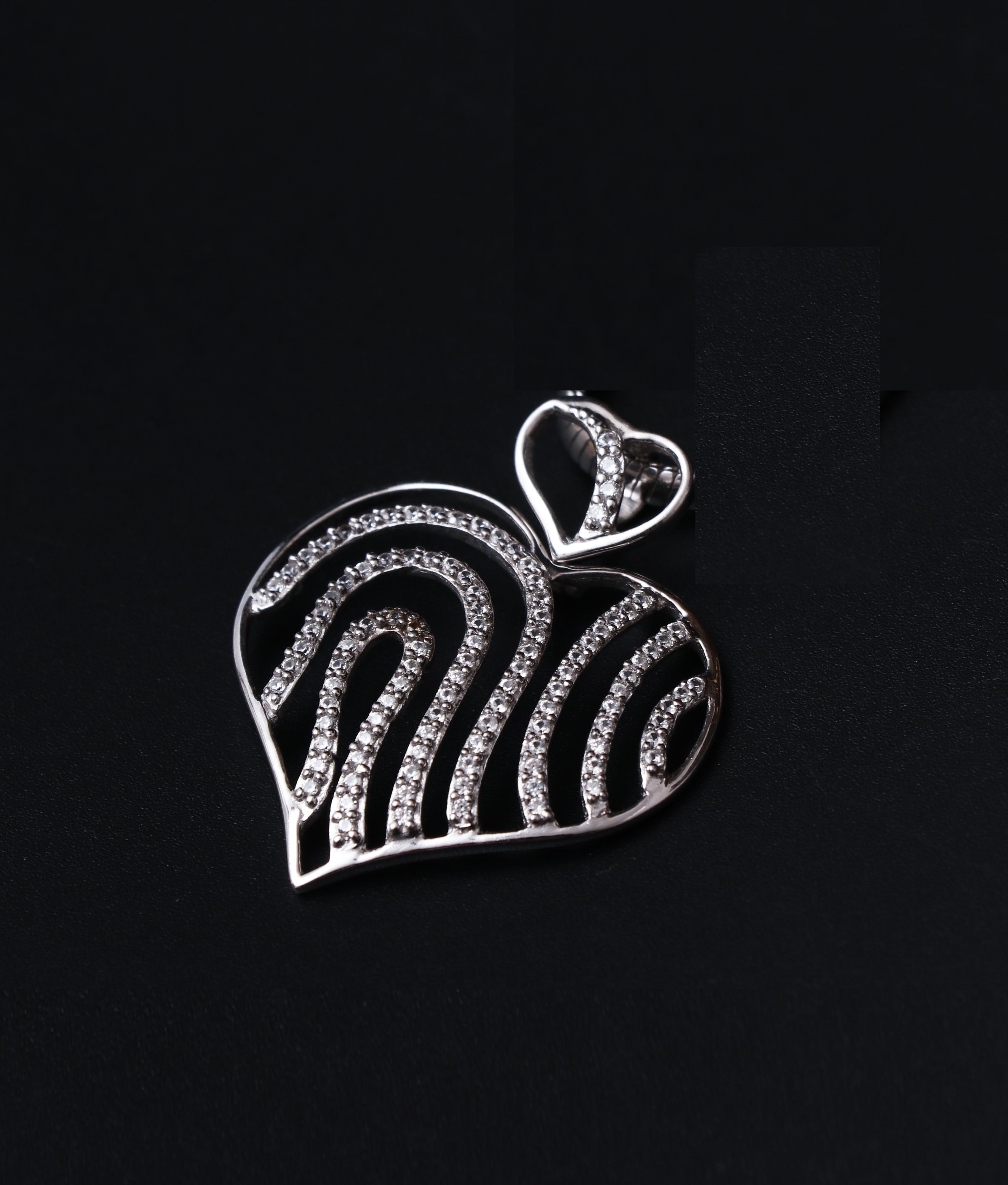 White Topaz Heart Design Pendant