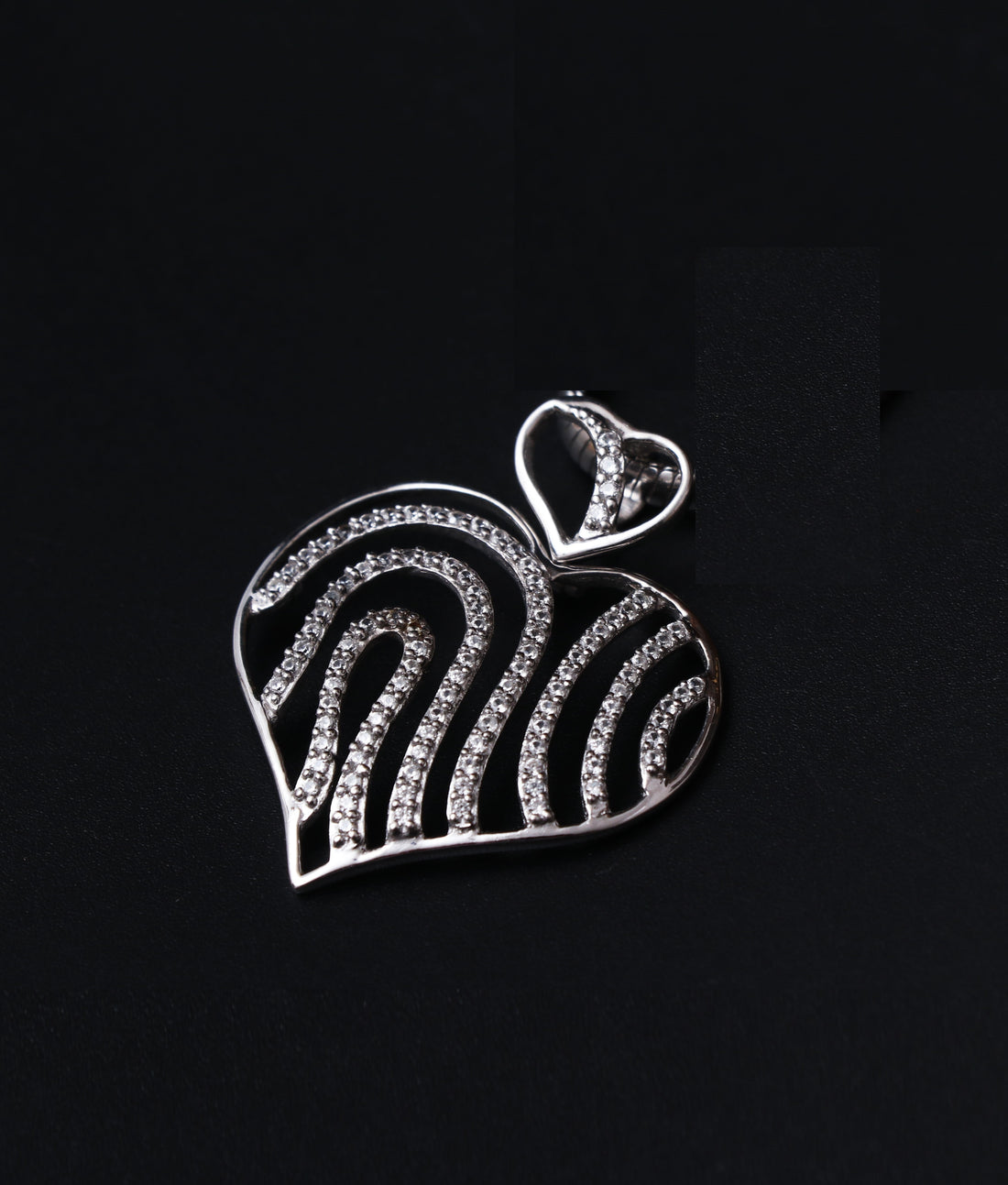 White Topaz Heart Design Pendant