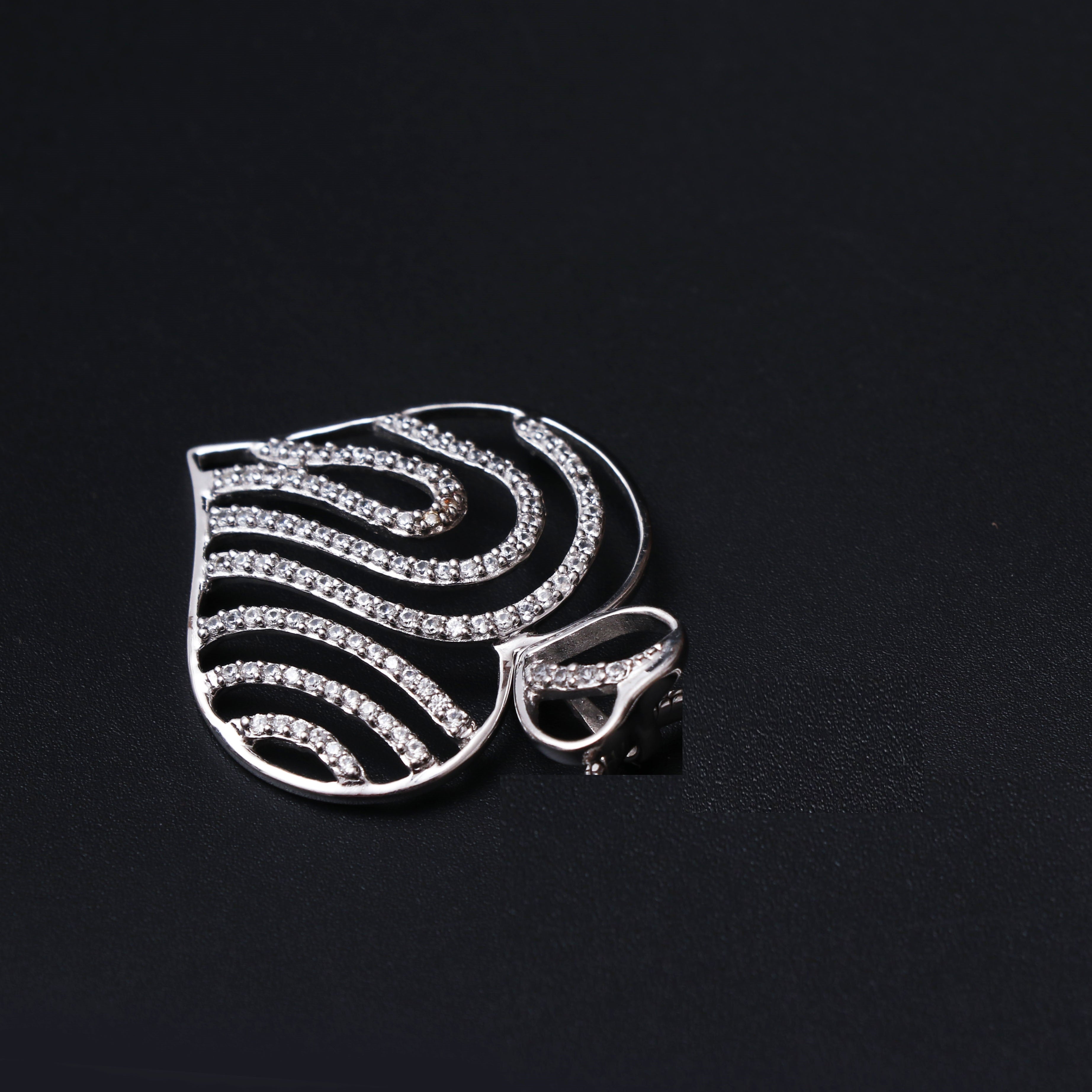 White Topaz Heart Design Pendant