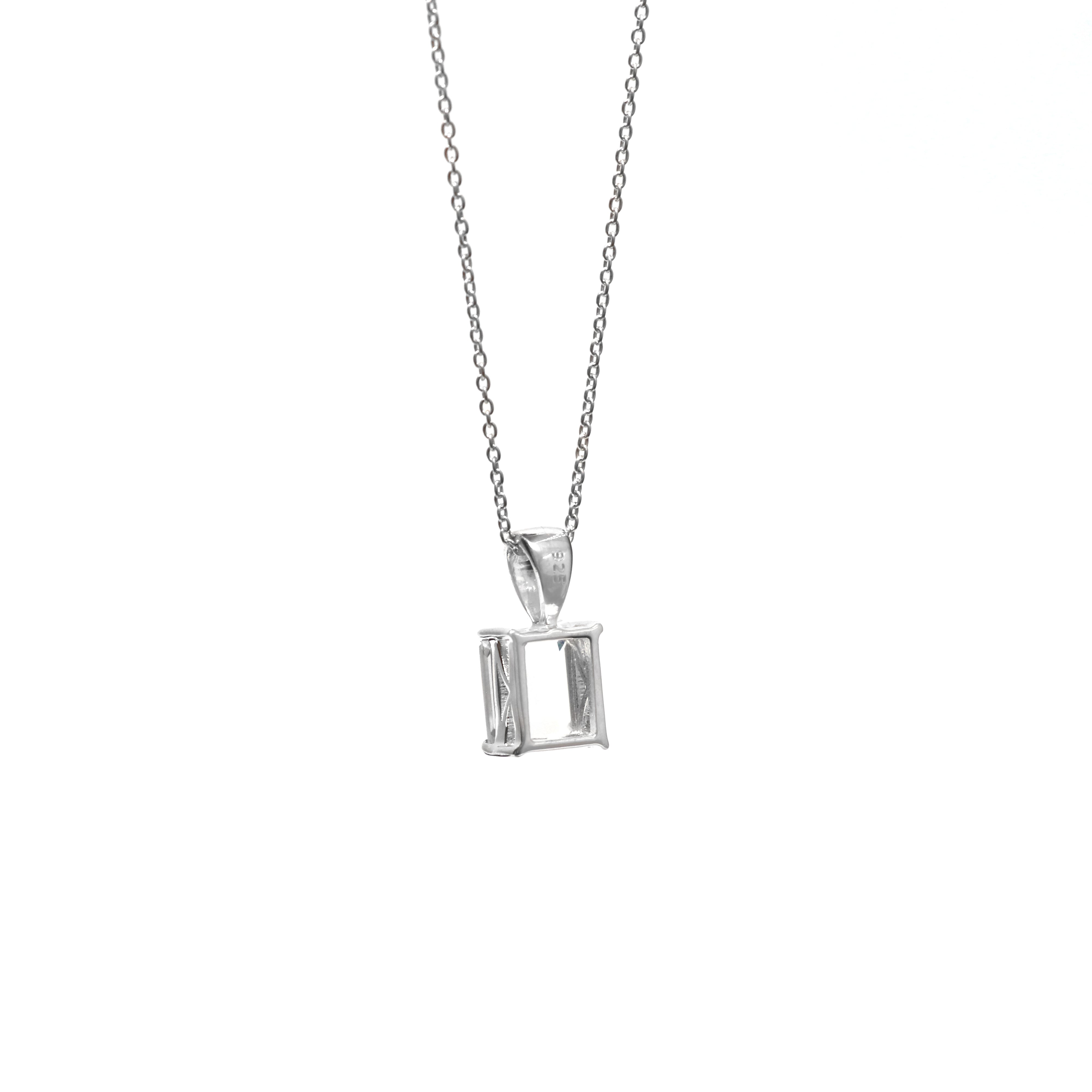 Natural White Topaz Octagon Pendant