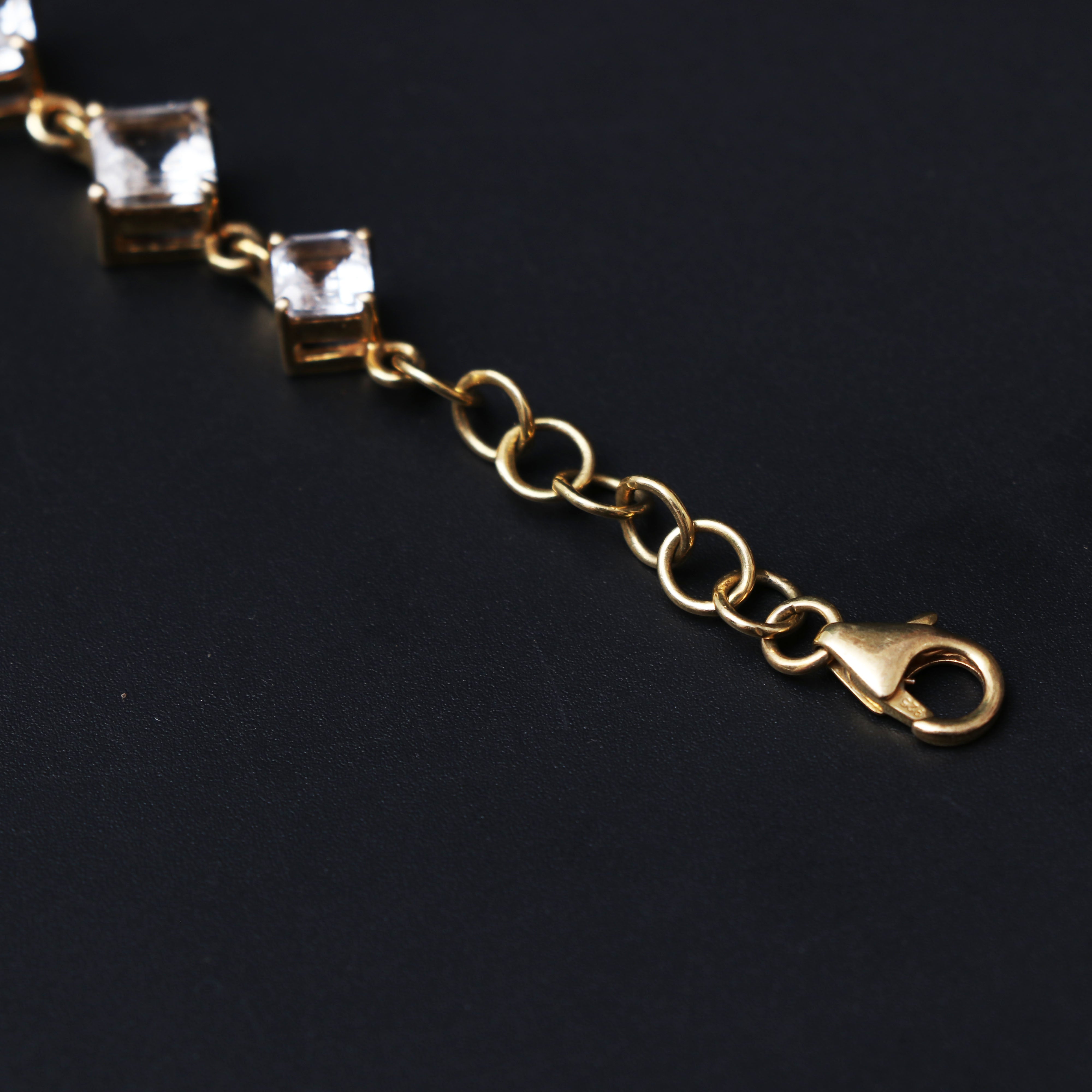 Natural White Topaz Silver Bracelet