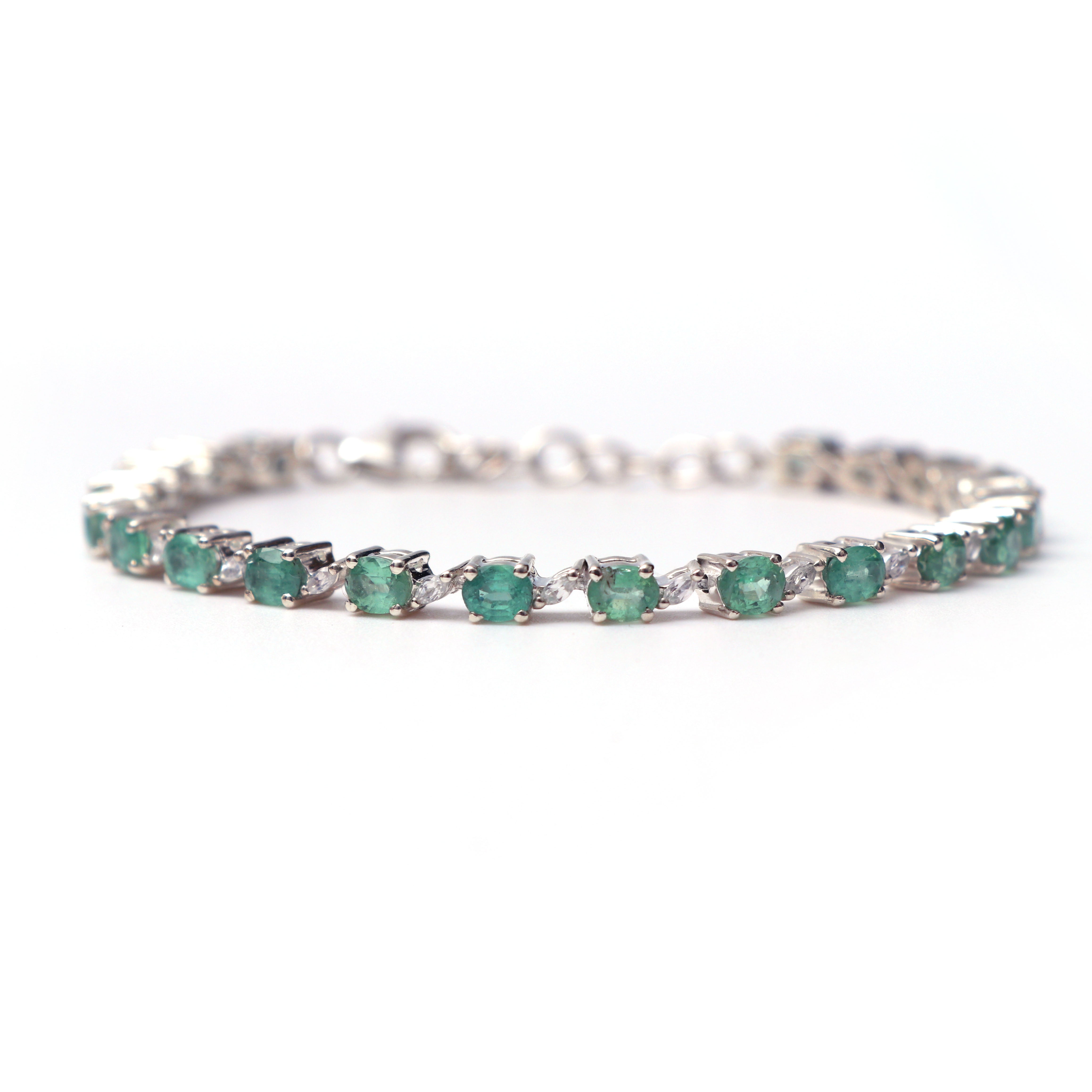 Kyanite and White Topaz Bracelet