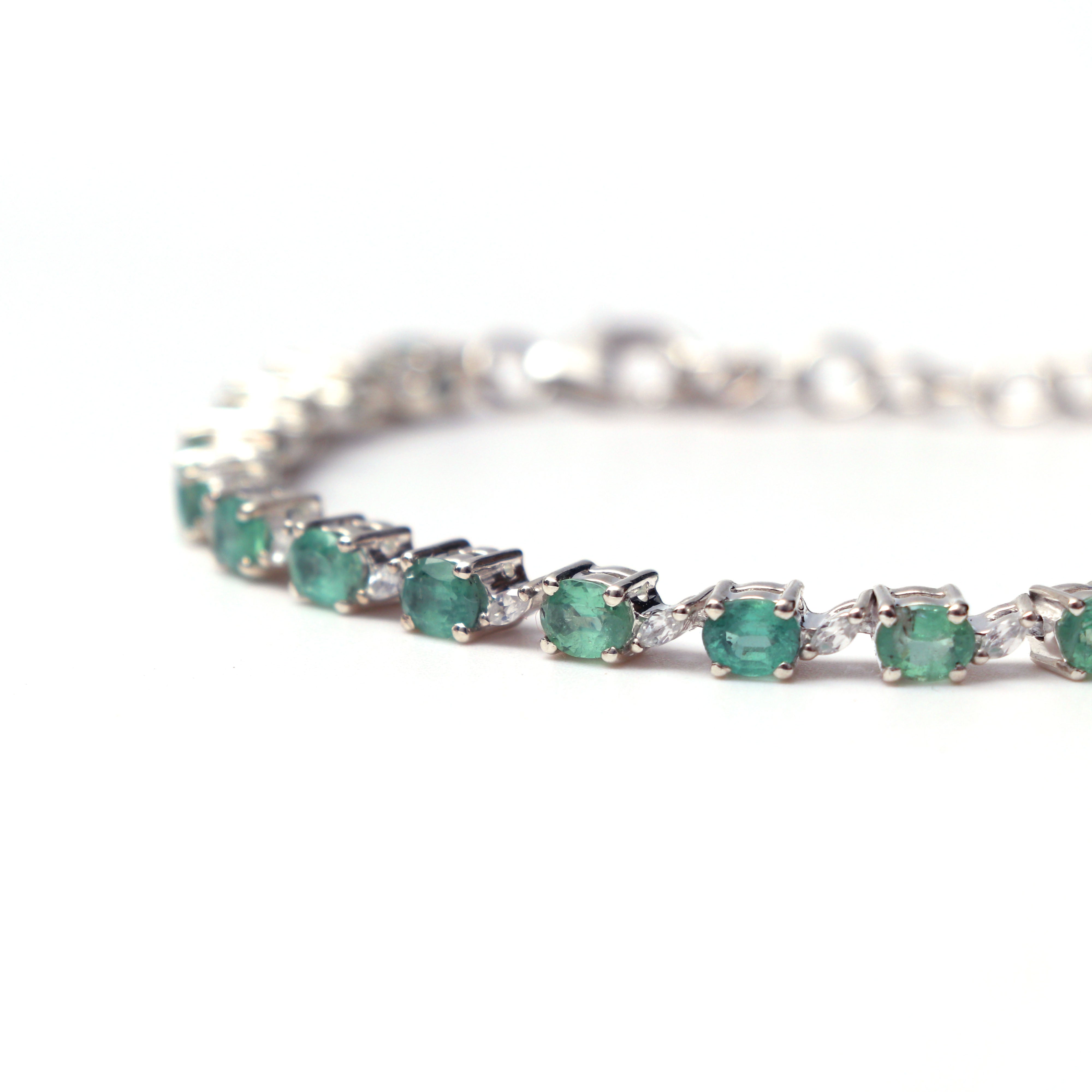 Kyanite and White Topaz Bracelet