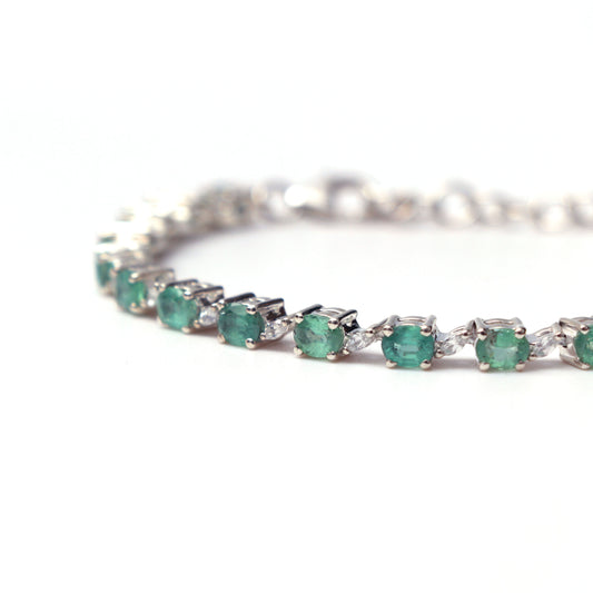 Kyanite and White Topaz Bracelet