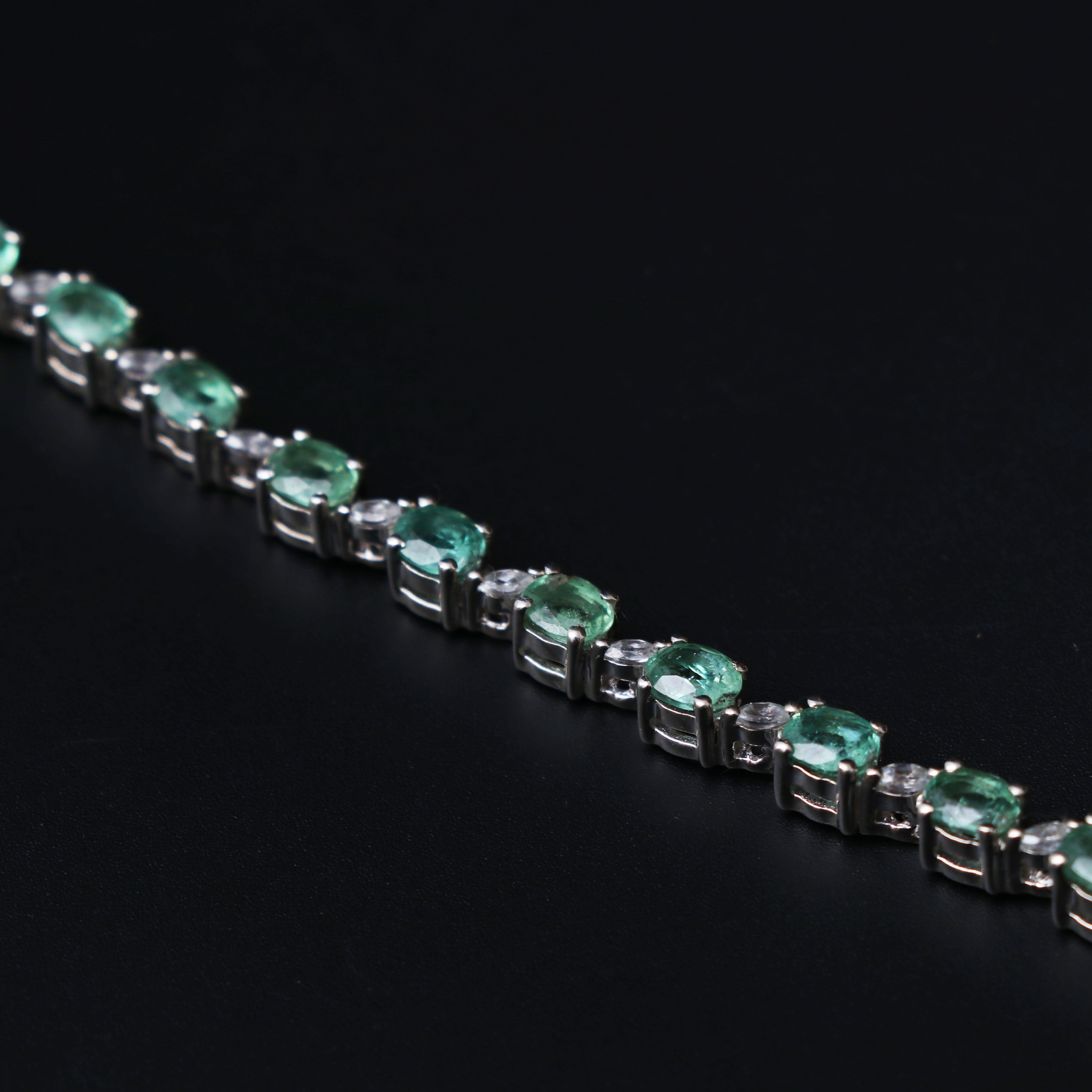 Kyanite and White Topaz Bracelet