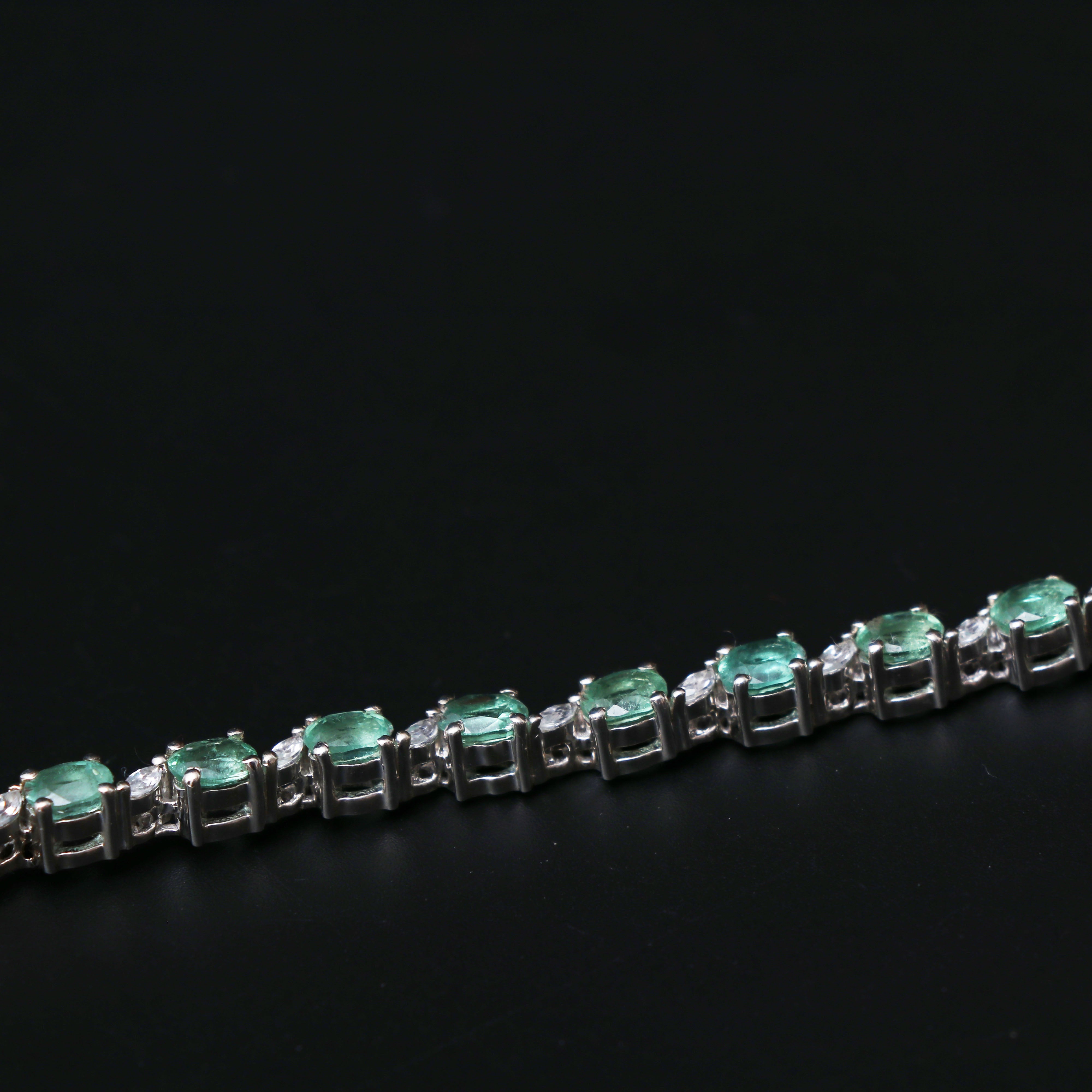 Kyanite and White Topaz Bracelet