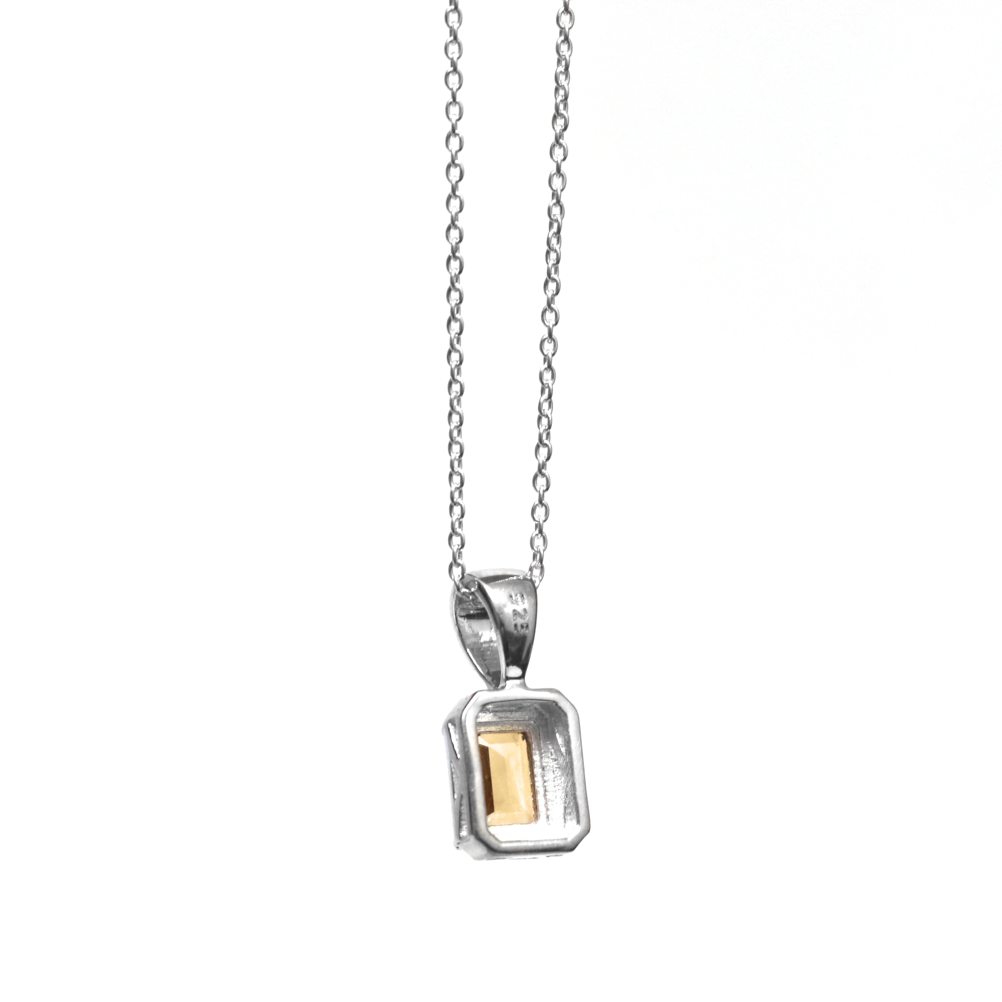 Citrine Gemstone Pendant With Chain