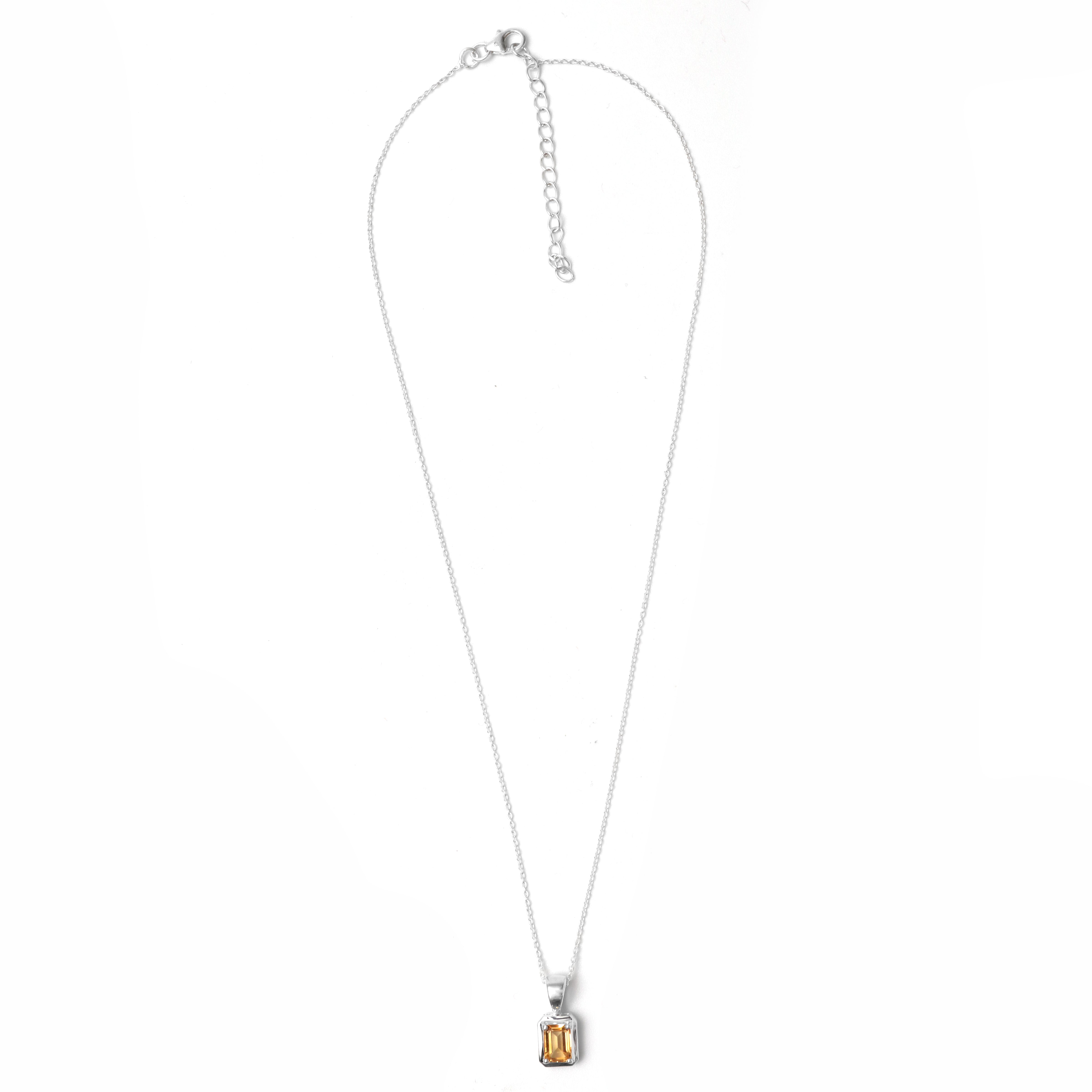 Citrine Gemstone Pendant With Chain