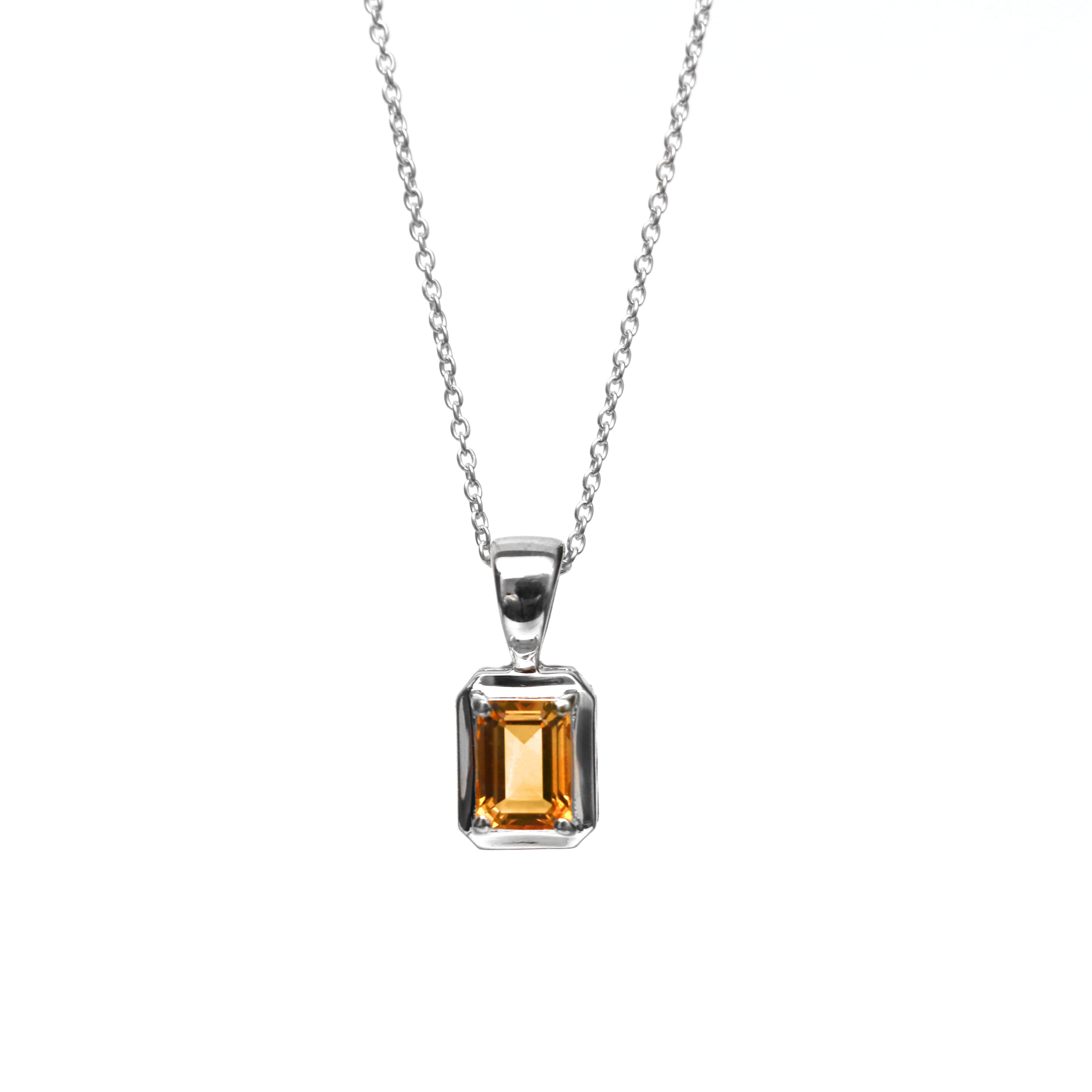 Citrine Gemstone Pendant With Chain