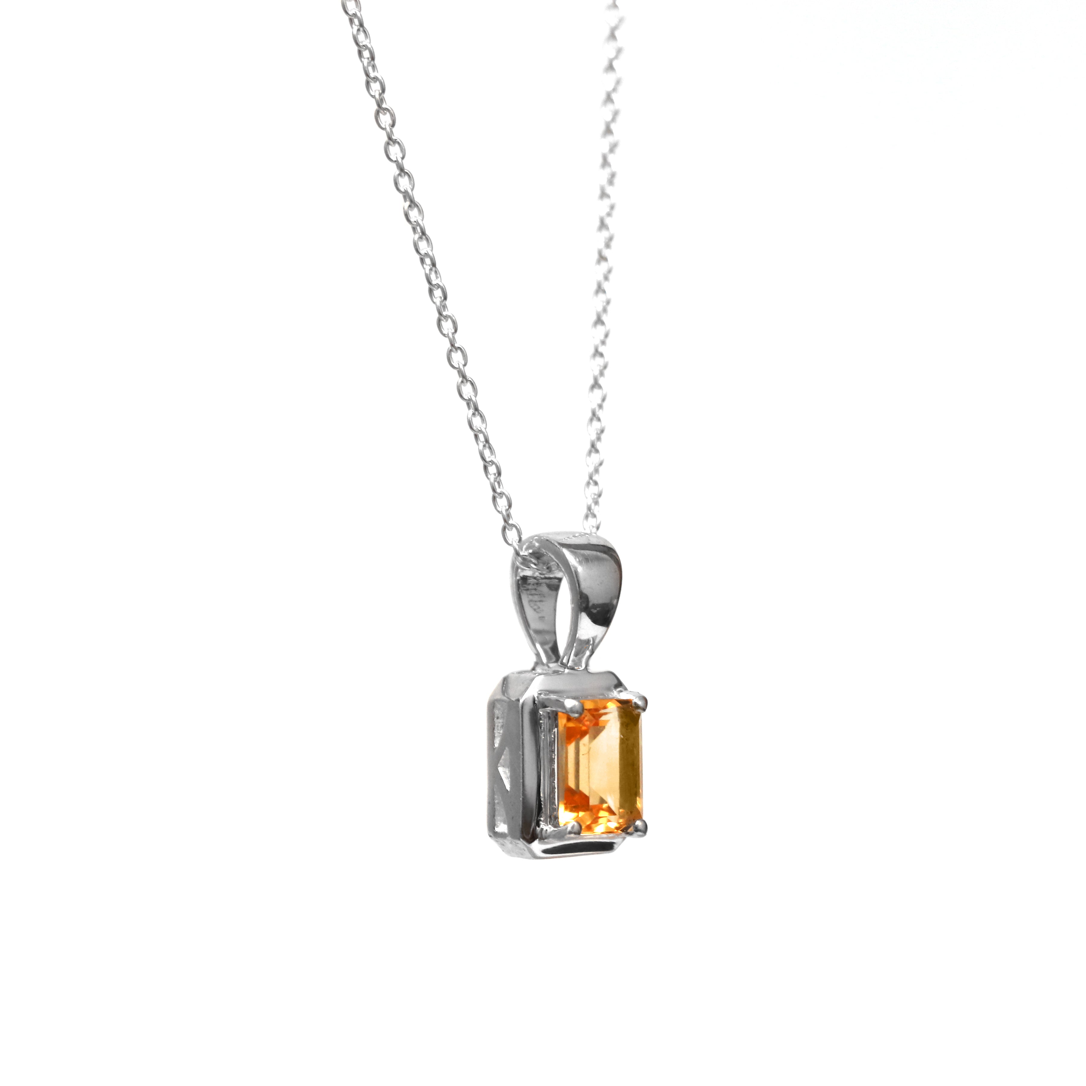 Citrine Gemstone Pendant With Chain