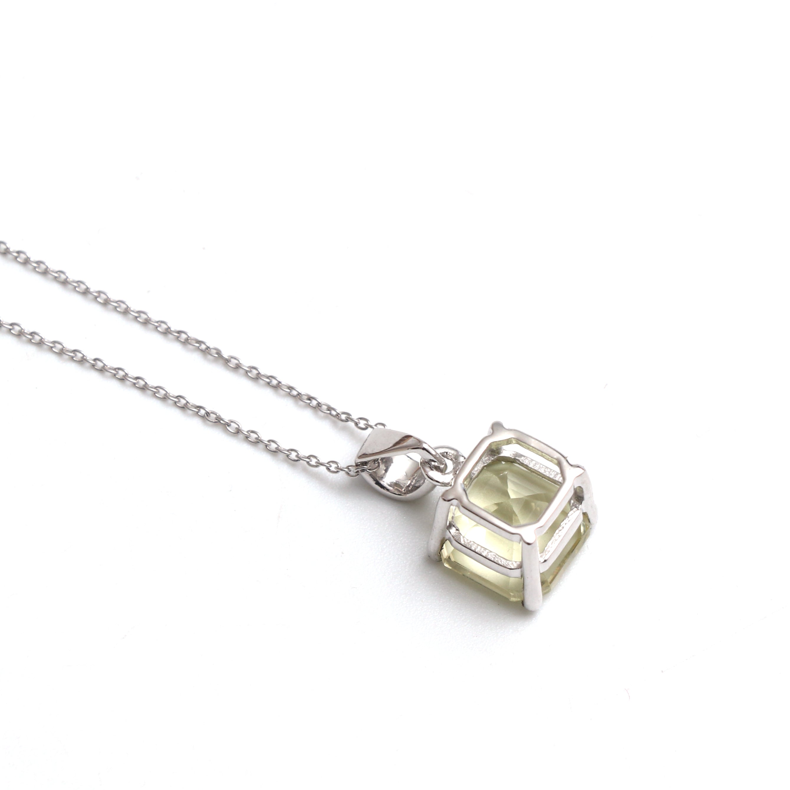 Lemon Quartz Pendant With Chain