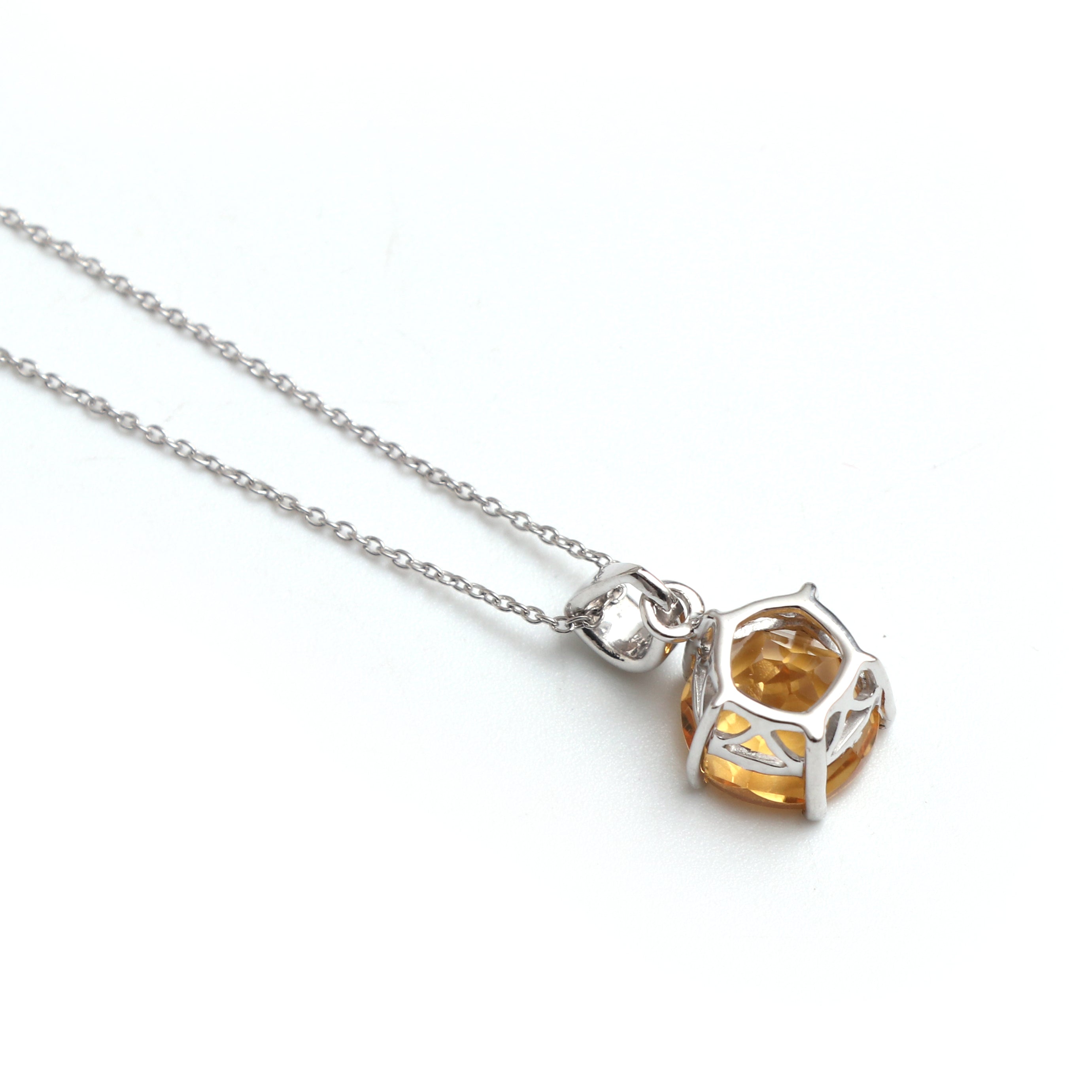 Honey Quartz Pendant With Chain