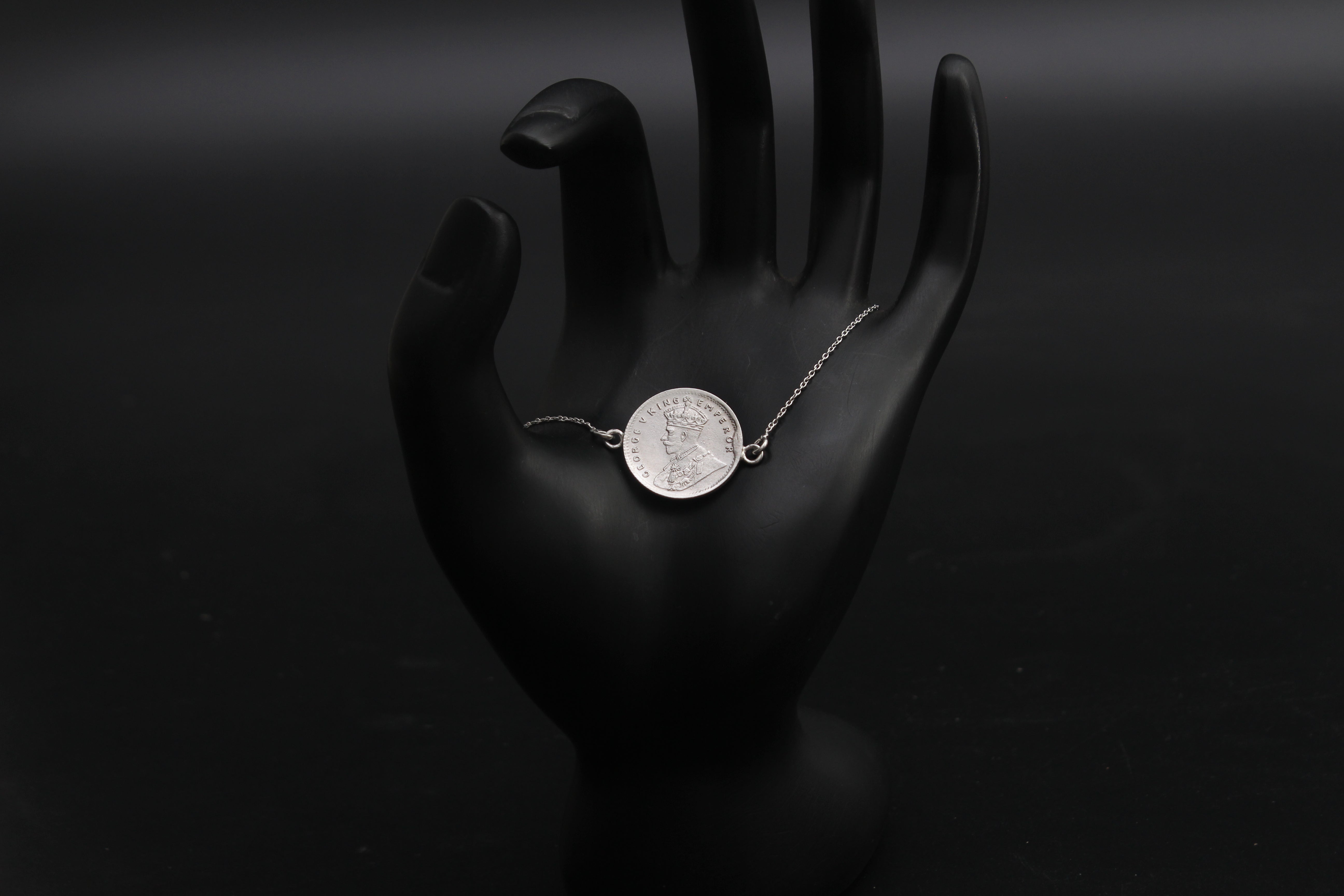 1/4 Rupee India 1938 George VI King Emperor Silver Coin Bracelet - Limited to 50 Pcs