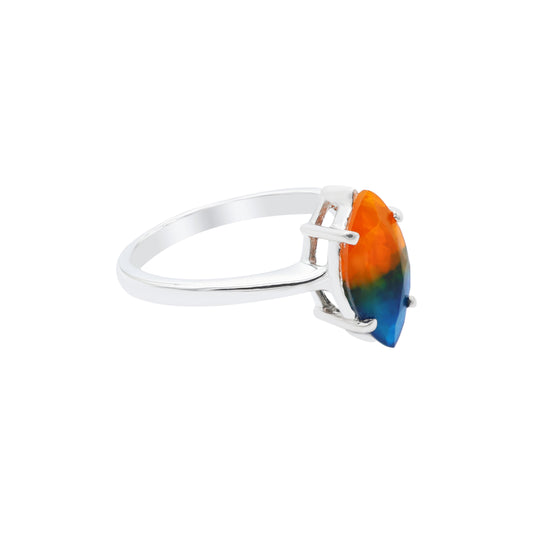 Peacock Opal Marquise Ring