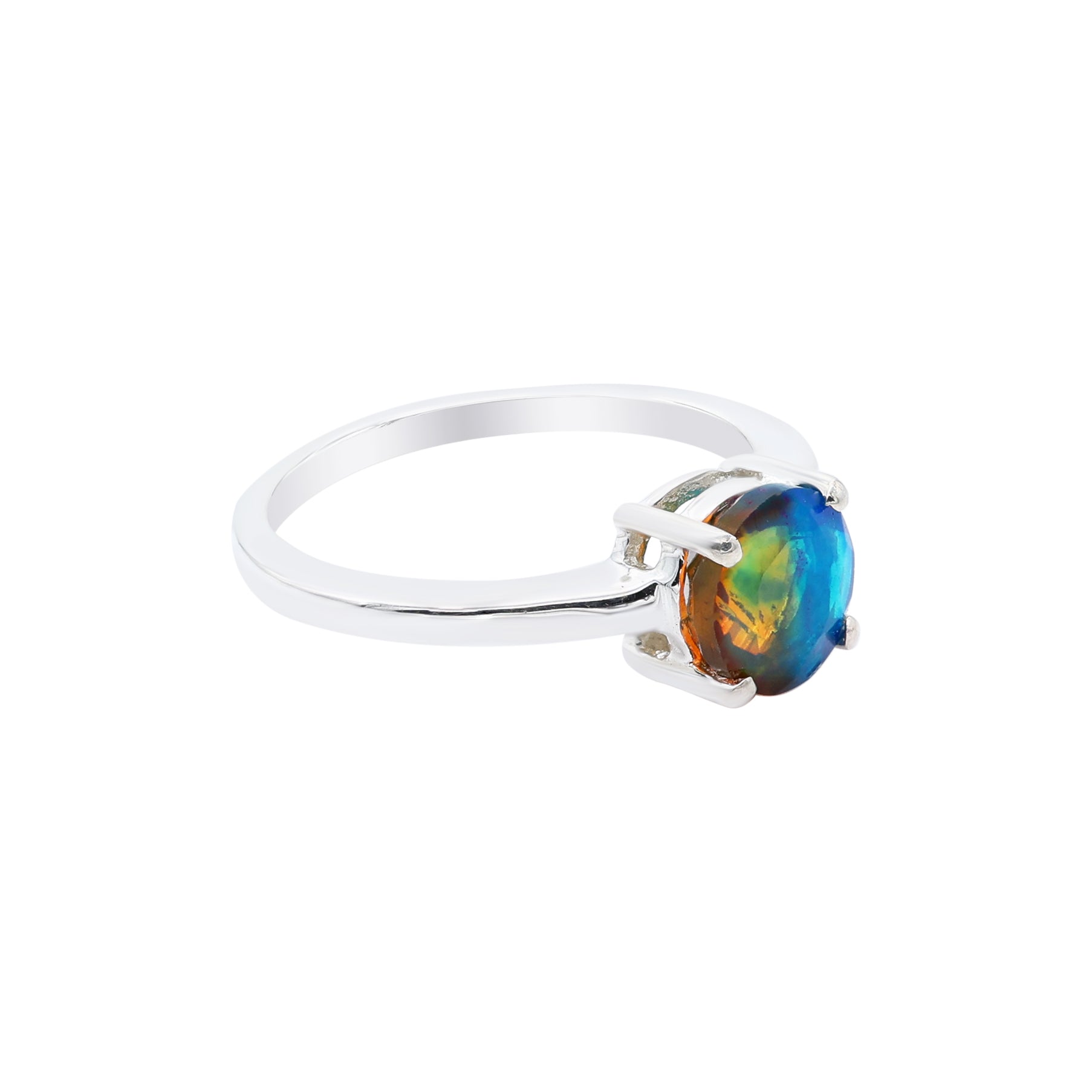 Peacock Opal Round Ring