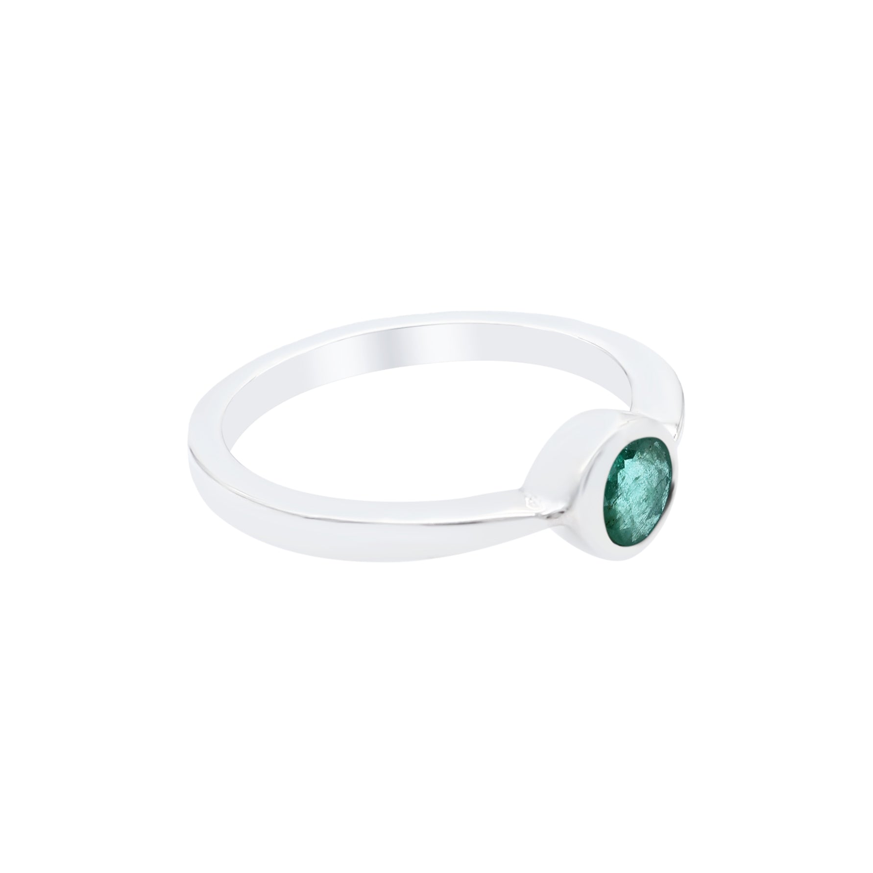 Natural Emerald Round Ring