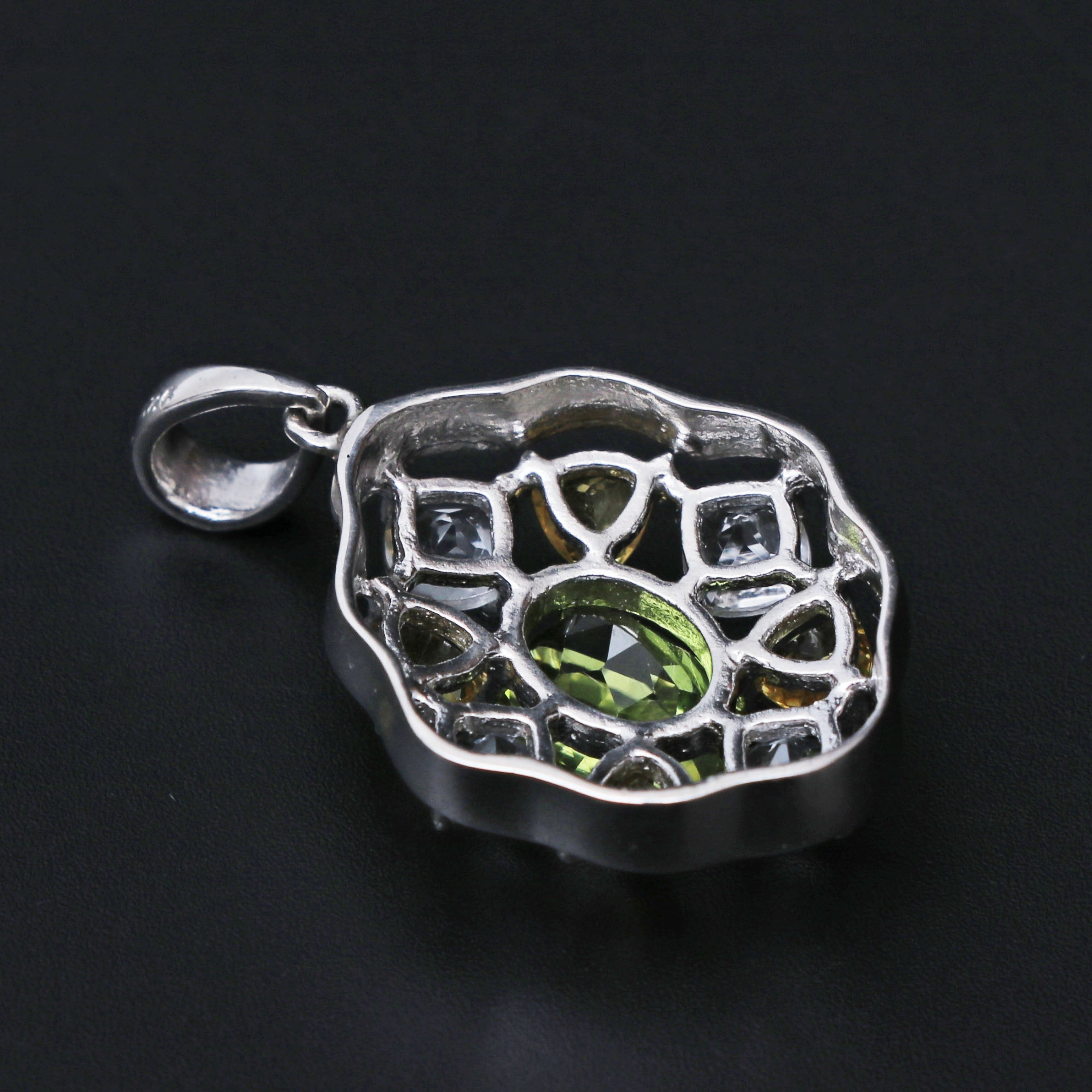 Peridot Beryl White Topaz Pendant