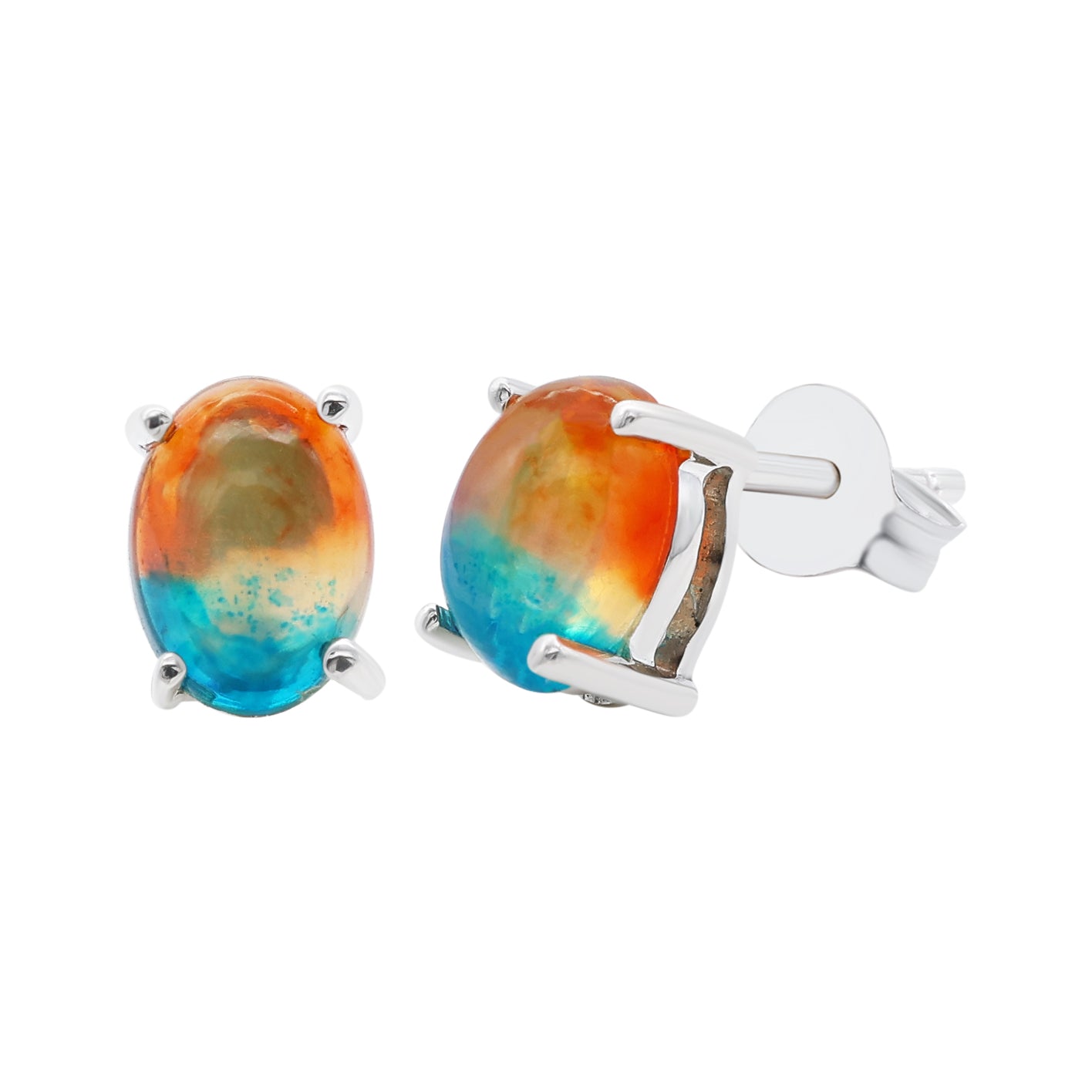 Peacock Opal Stud Earrings