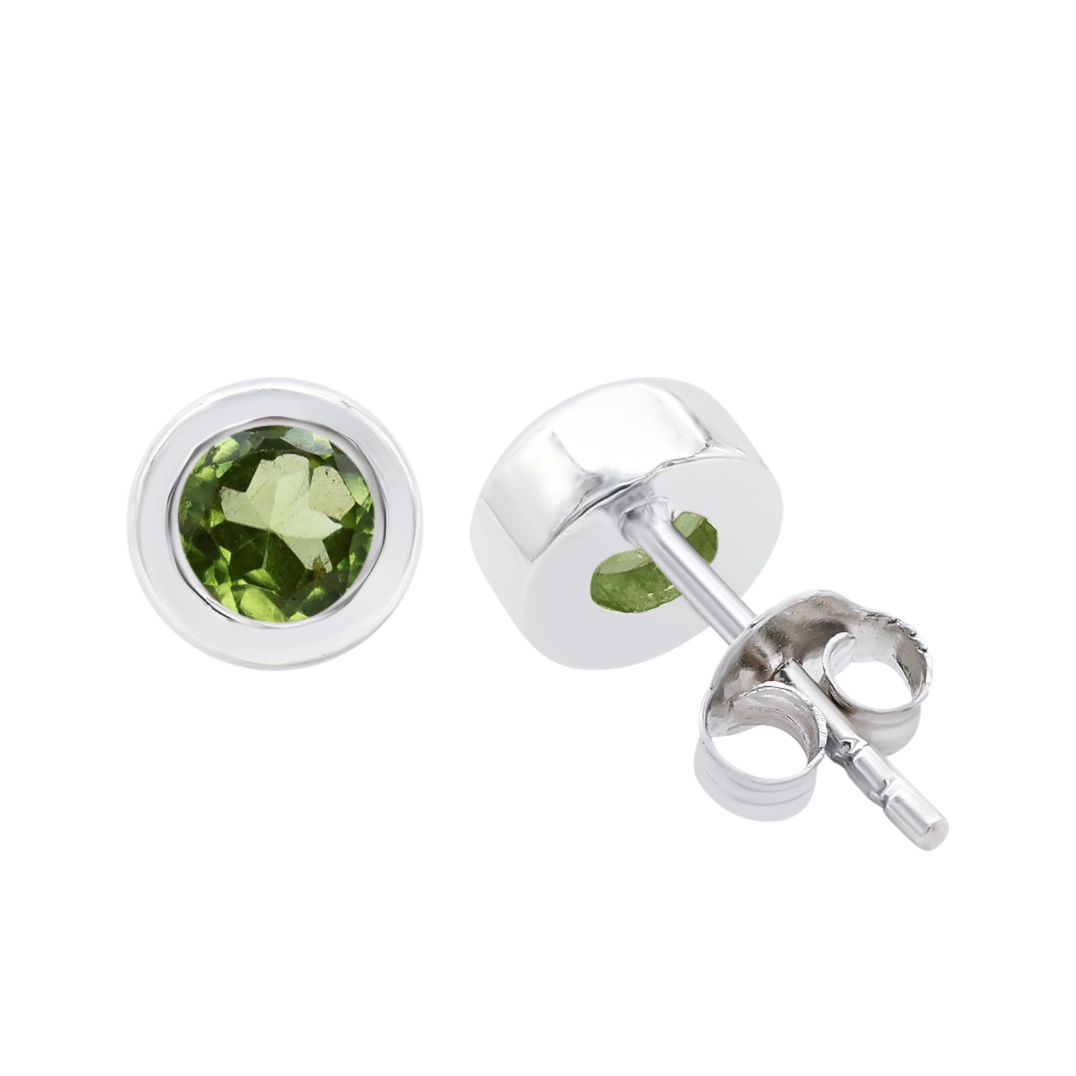 Green Peridot Stud Earrings