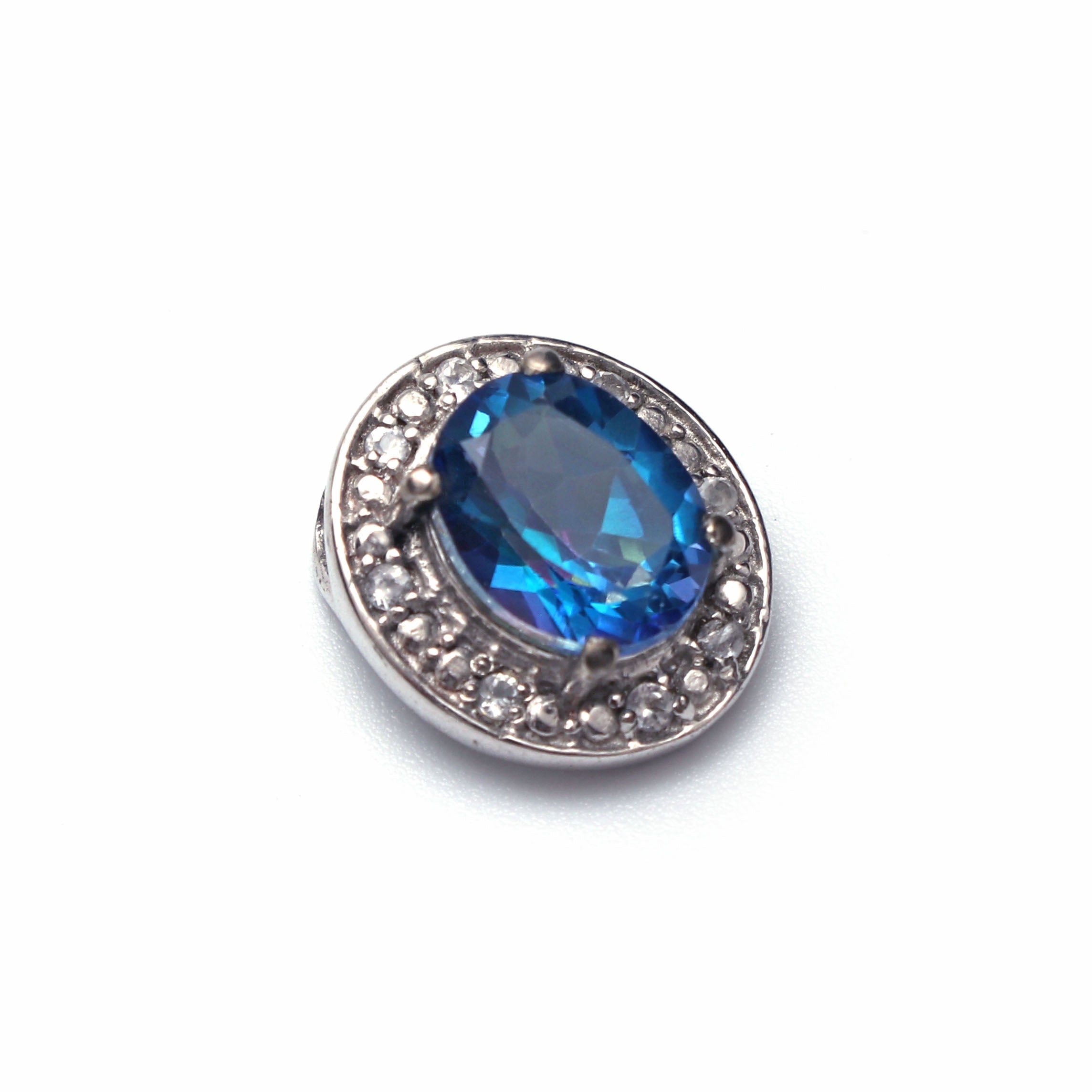 Coated Topaz, White Topaz Pendant