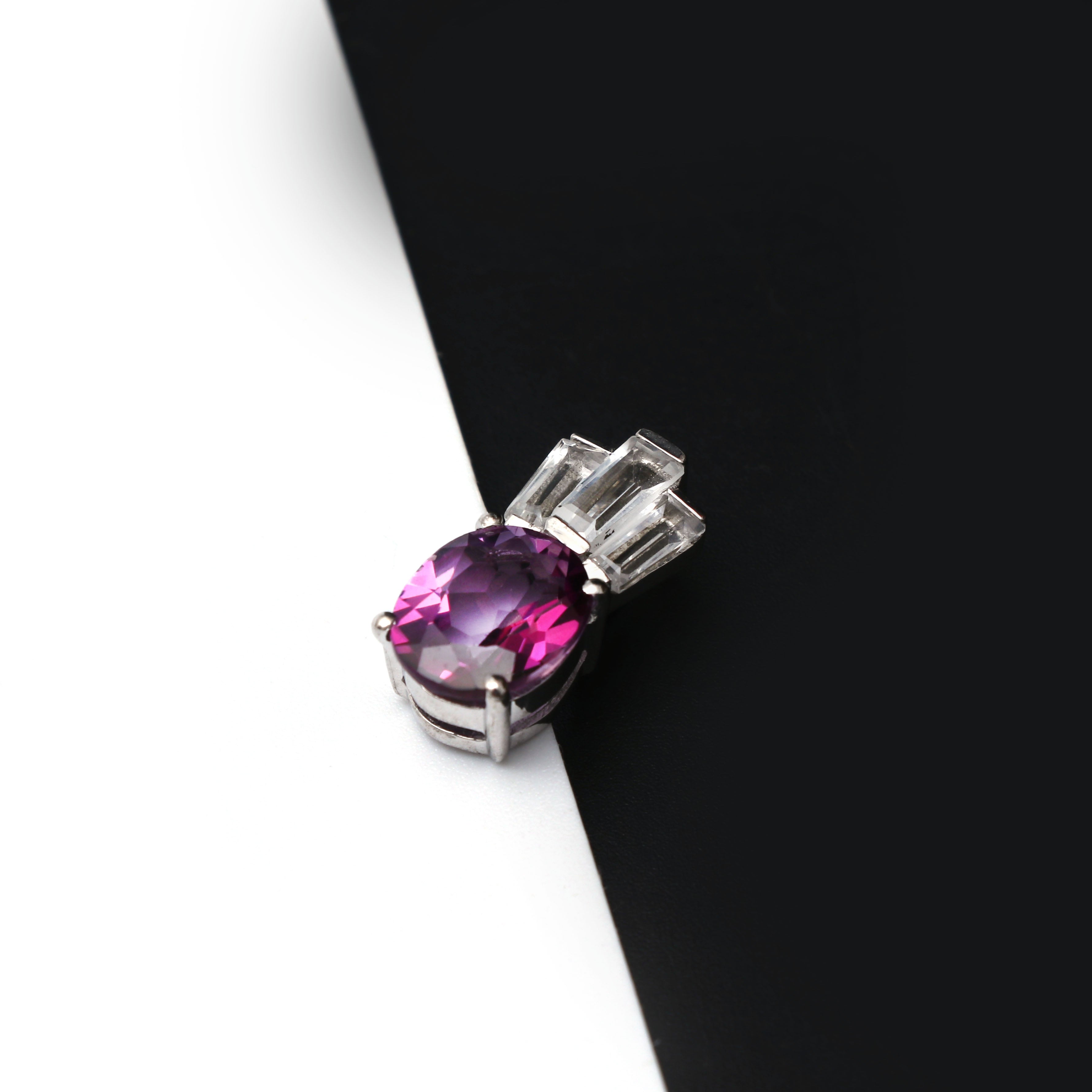 Coated and White Topaz Pendant