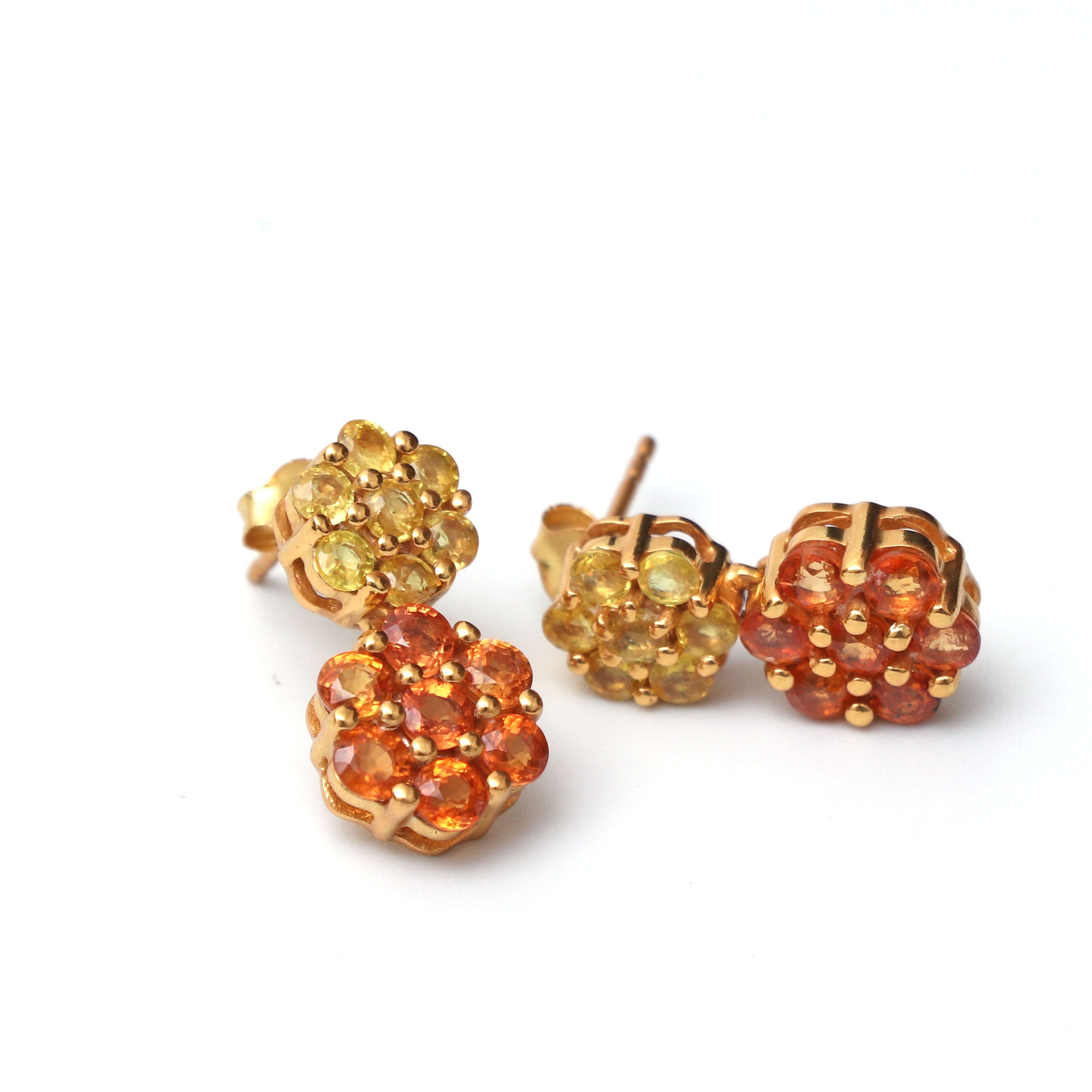 Natural Yellow Sapphire Pendant Earring Set