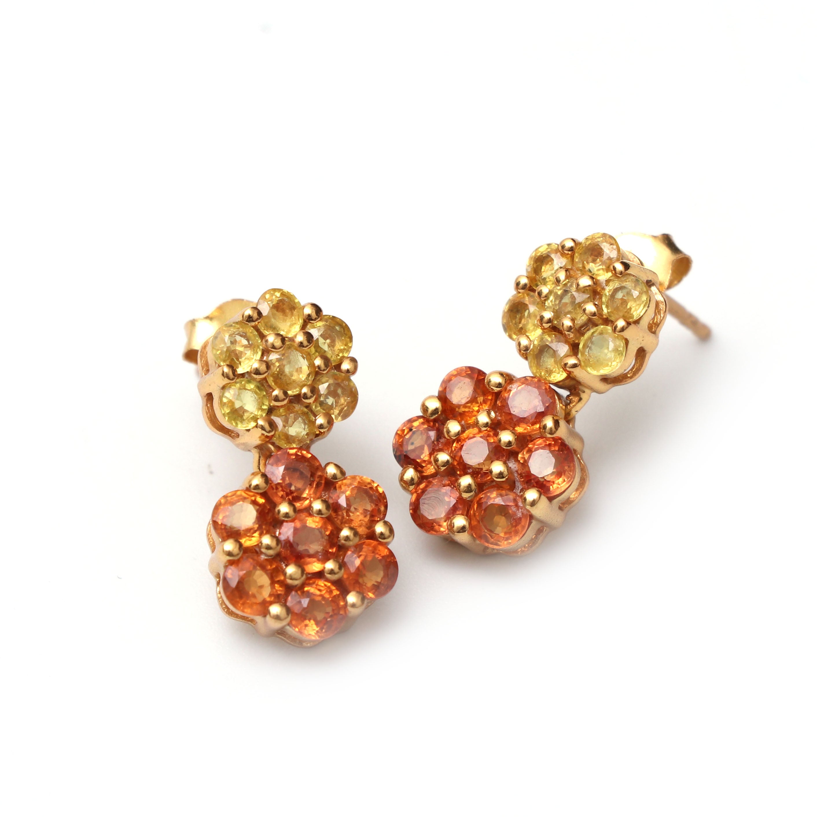 Natural Yellow Sapphire Pendant Earring Set