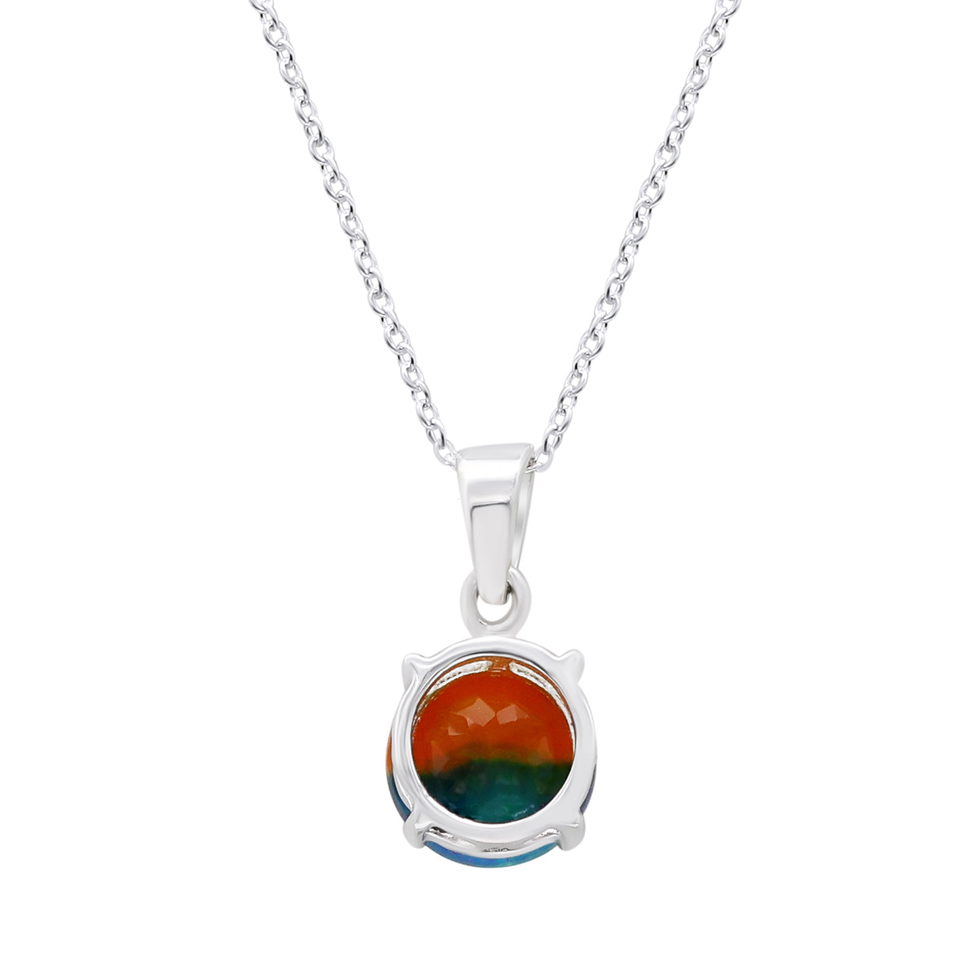 Peacock Opal Round Pendant With Chain