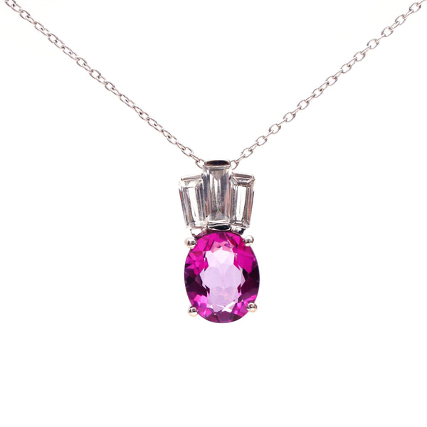 Coated and White Topaz Pendant