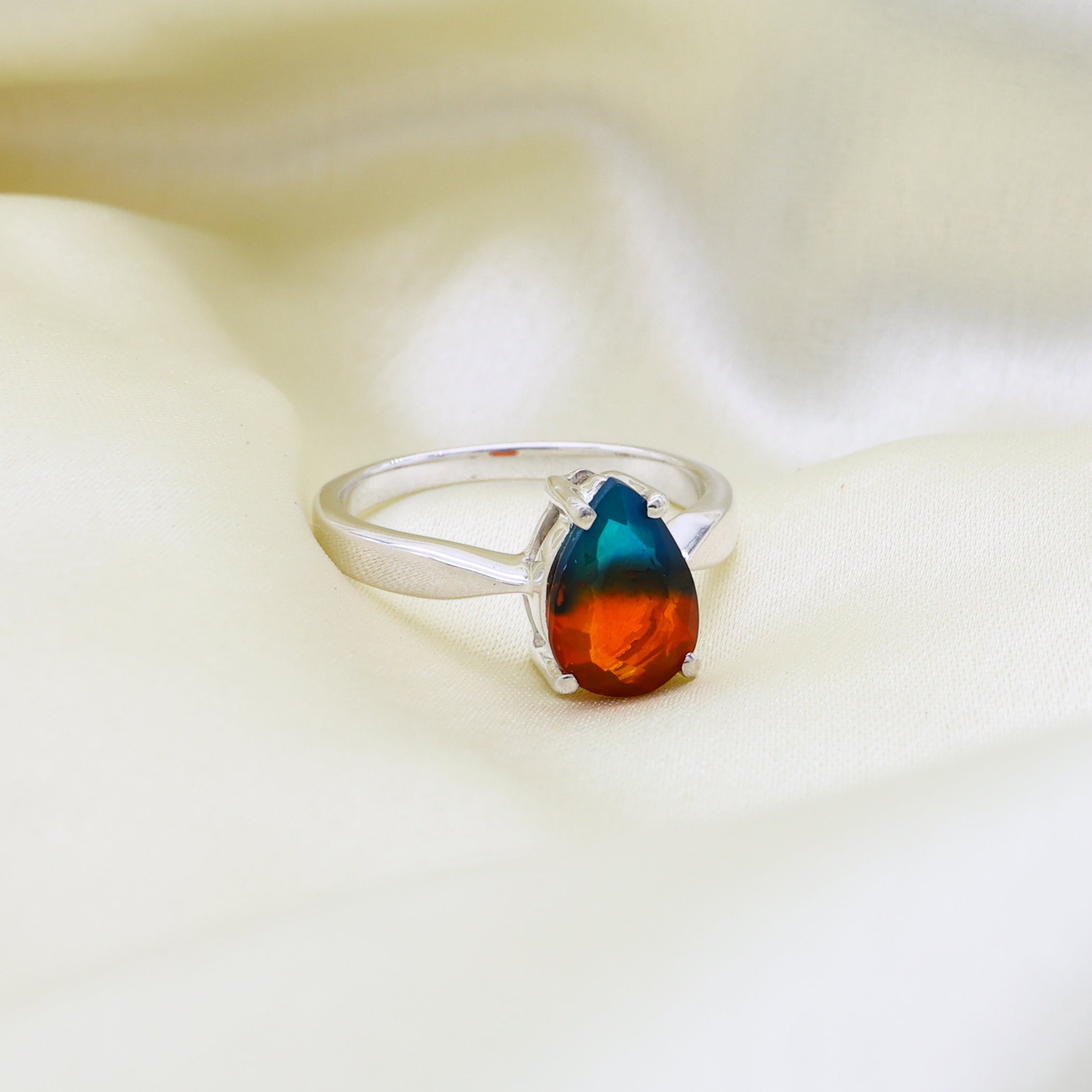 Peacock Opal Pear Ring