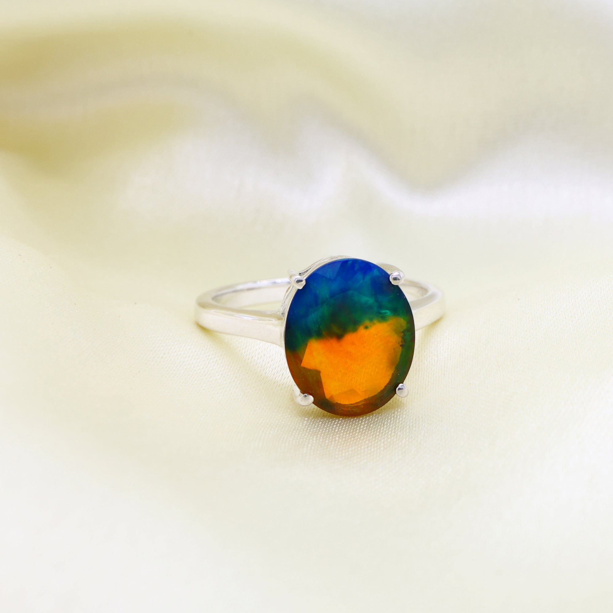 Peacock Opal Oval Ring