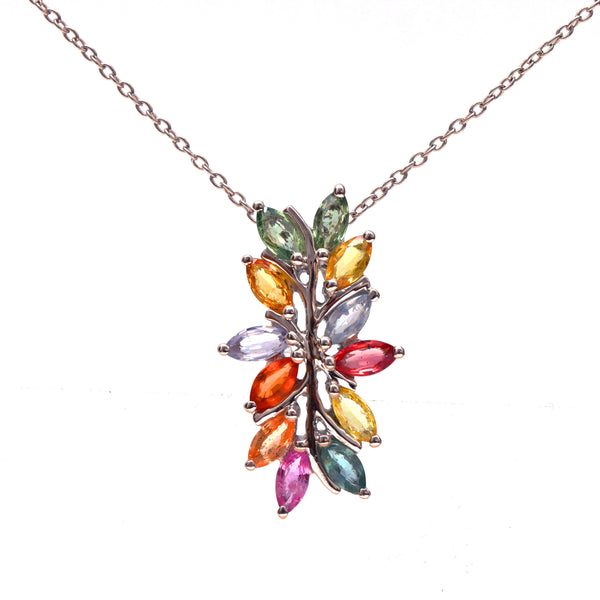 Multi Sapphire Gemstone Pendant