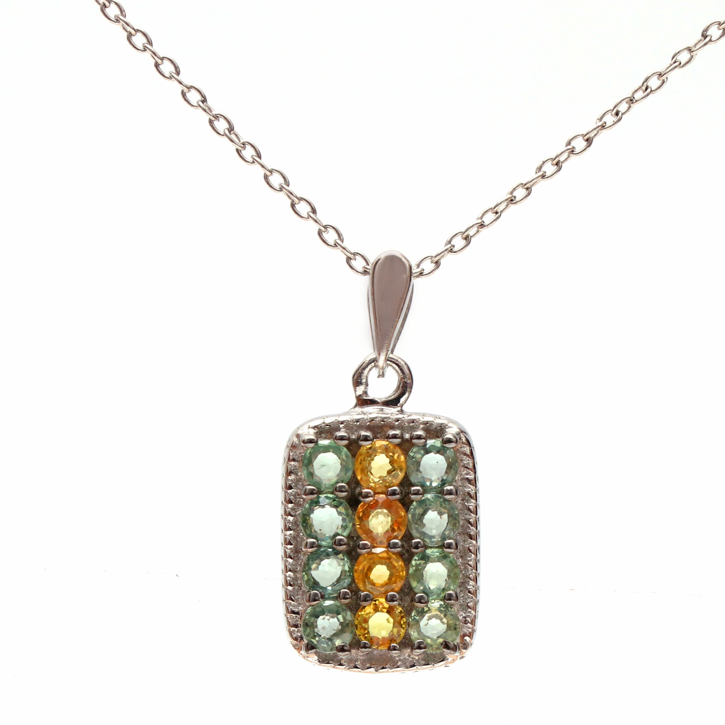 Yellow Green Sapphire Gemstone Pendant