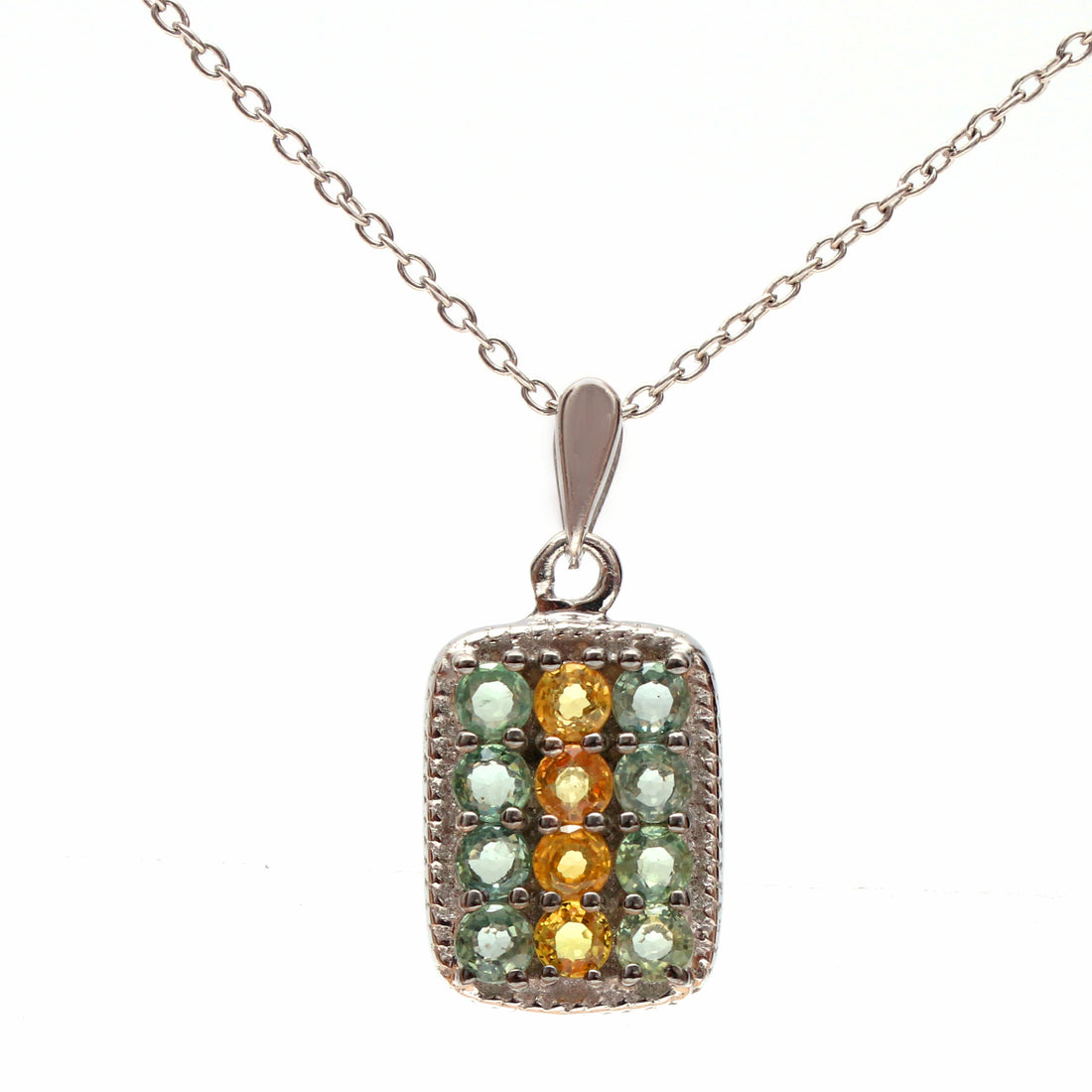 Yellow Green Sapphire Gemstone Pendant