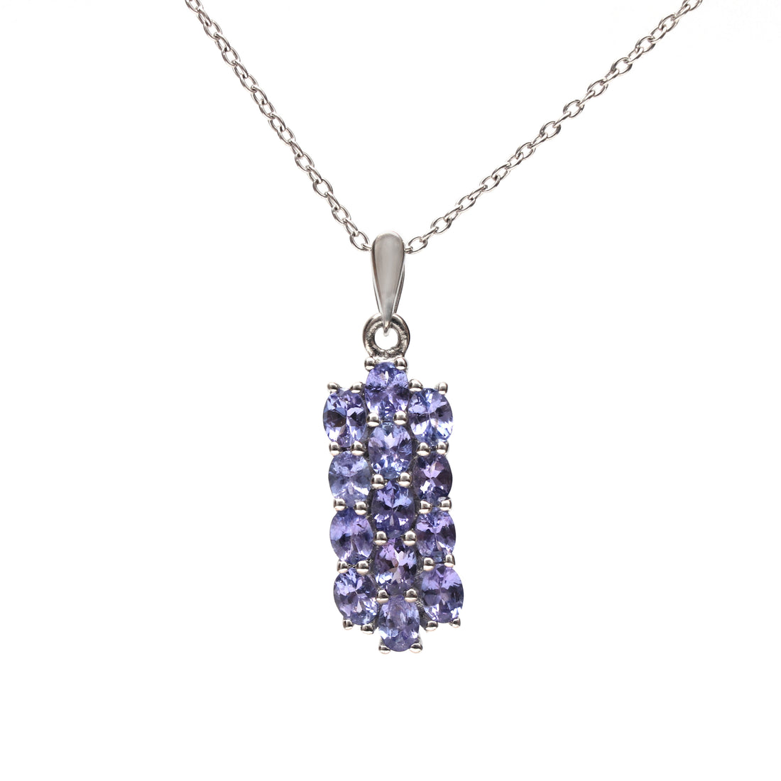 Natural Blue Tanzanite Pendant With Chain