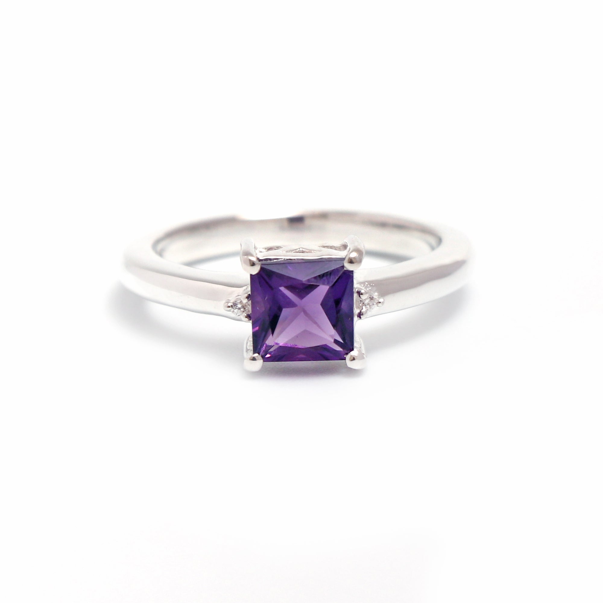 Natural Purple Amethyst Ring