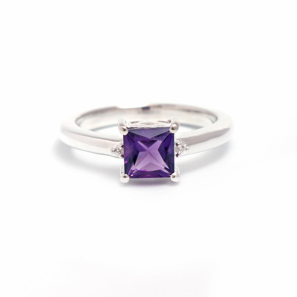Natural Purple Amethyst Ring