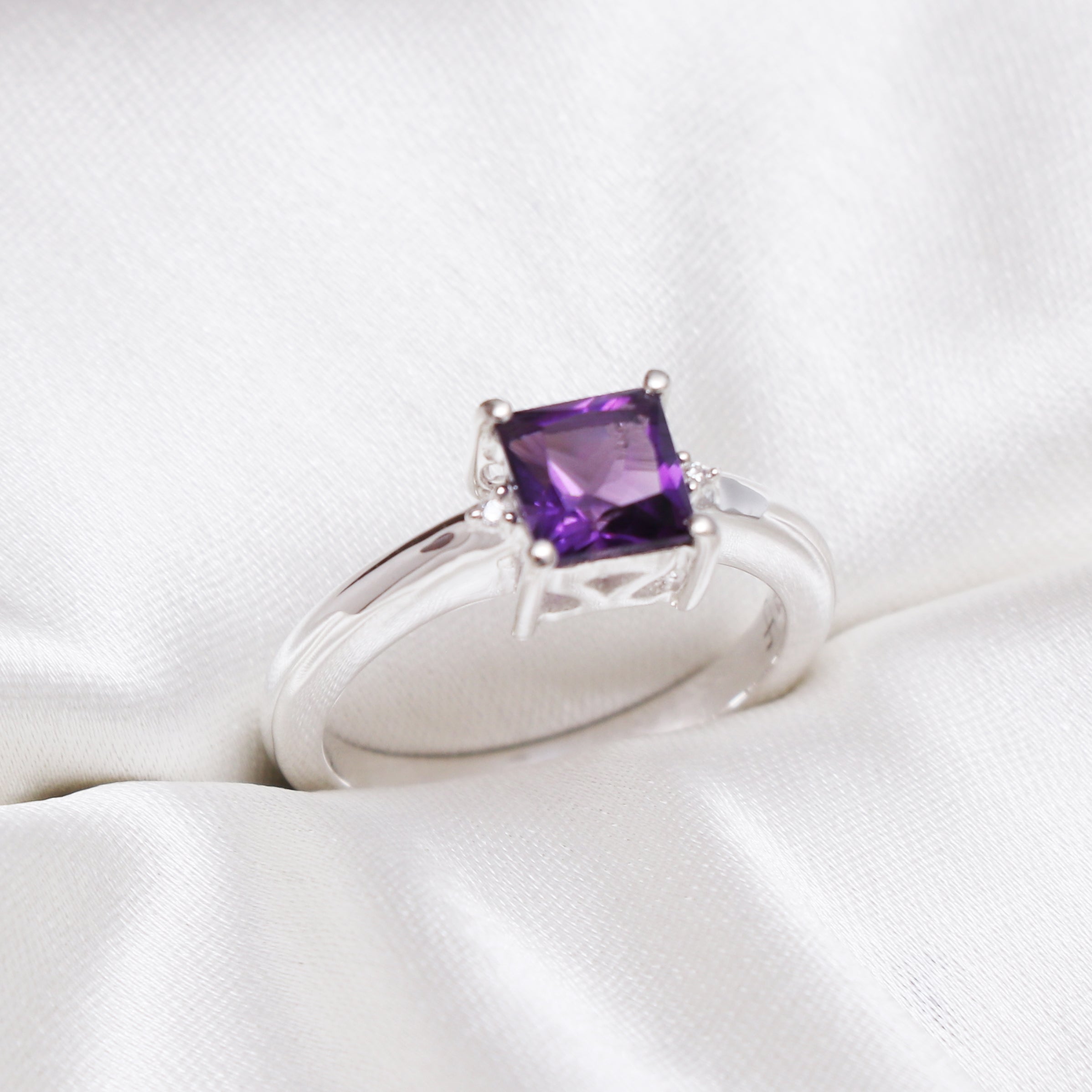 Natural Purple Amethyst Ring
