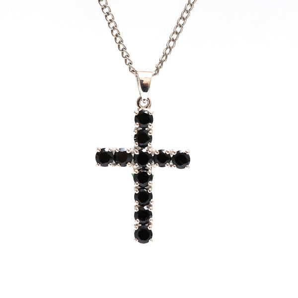 Black Spinel Cross Pendant